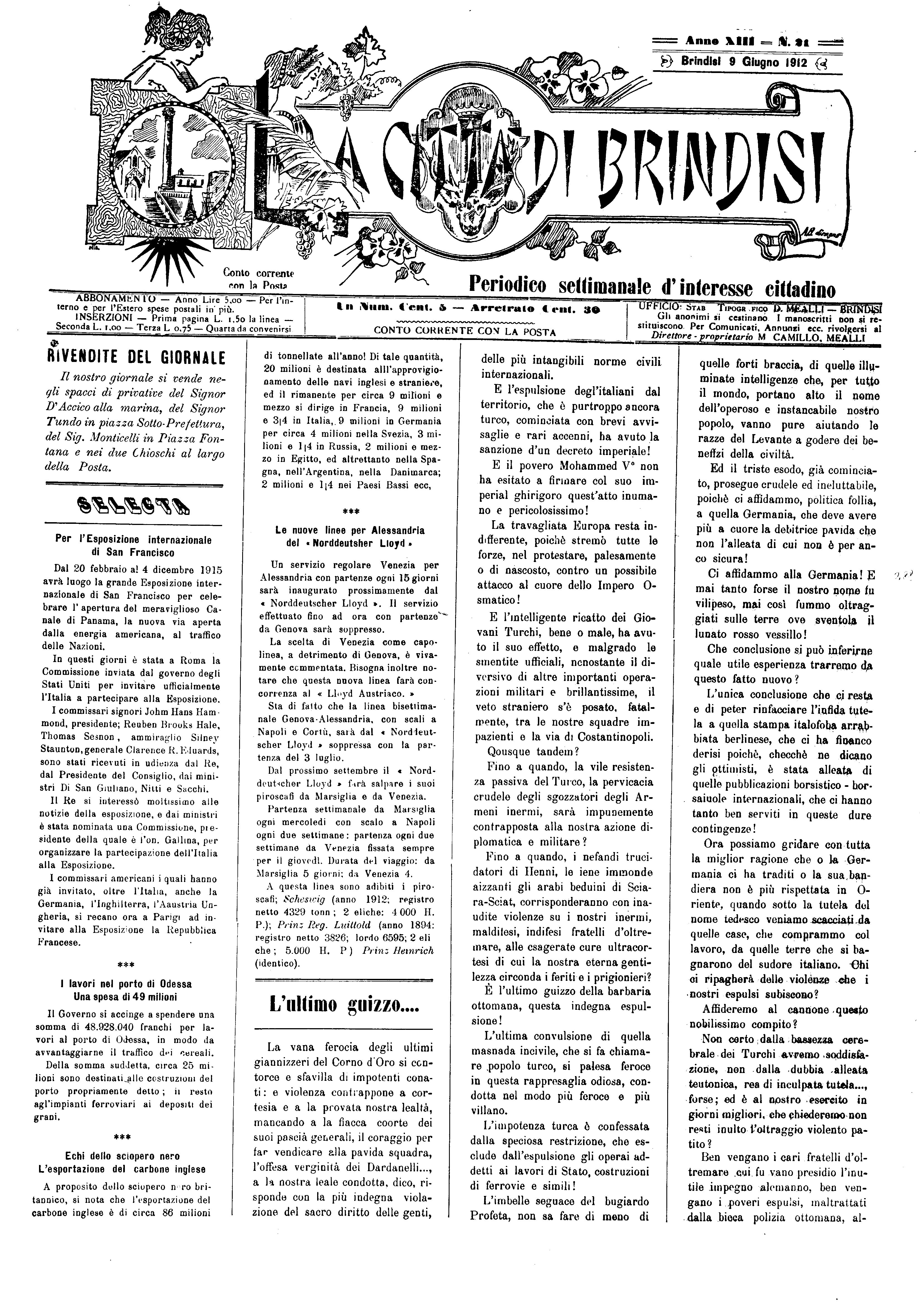 A. 13, n. 21 (09 Giu. 1912)