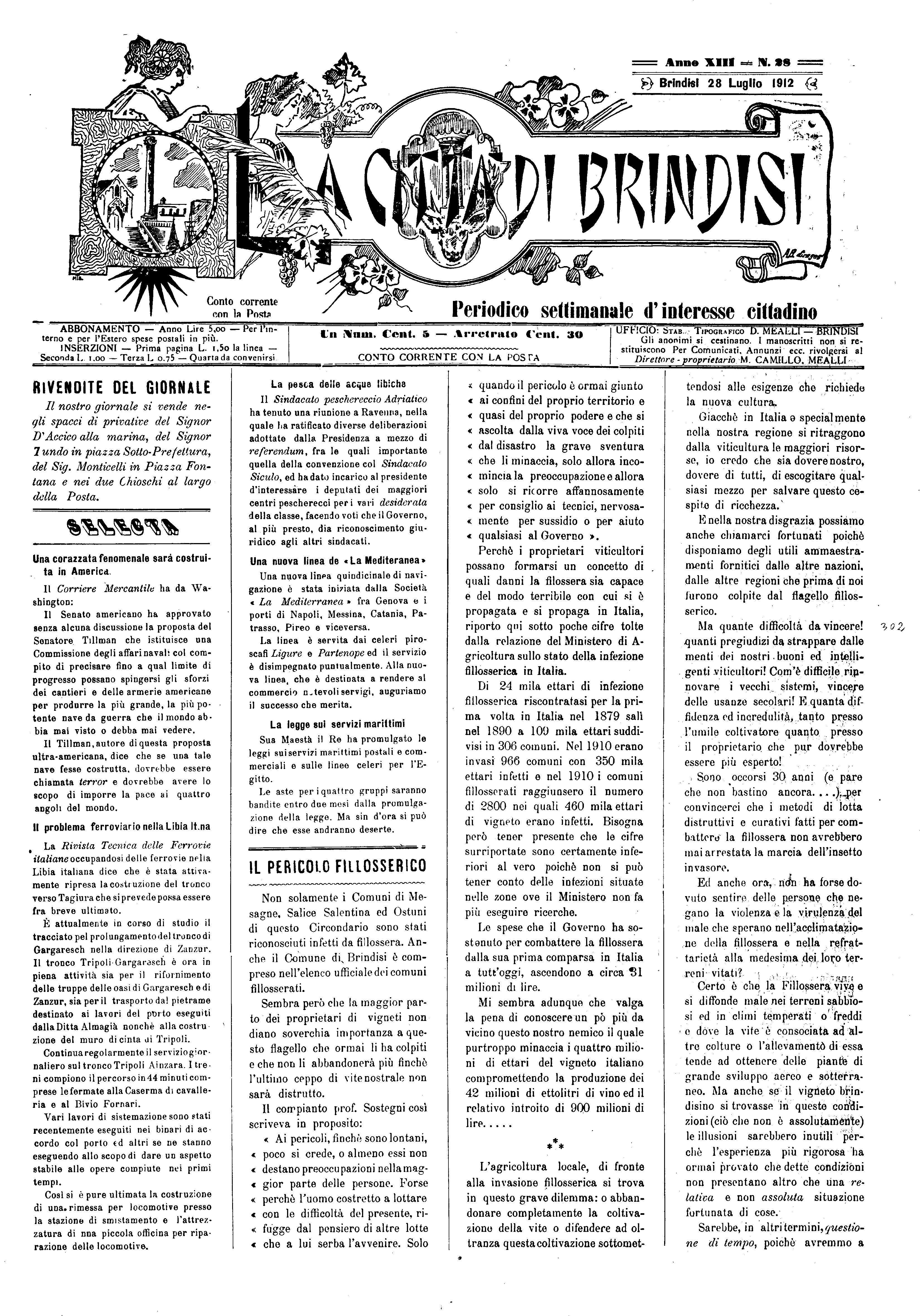 A. 13, n. 28 (28 Lug. 1912)