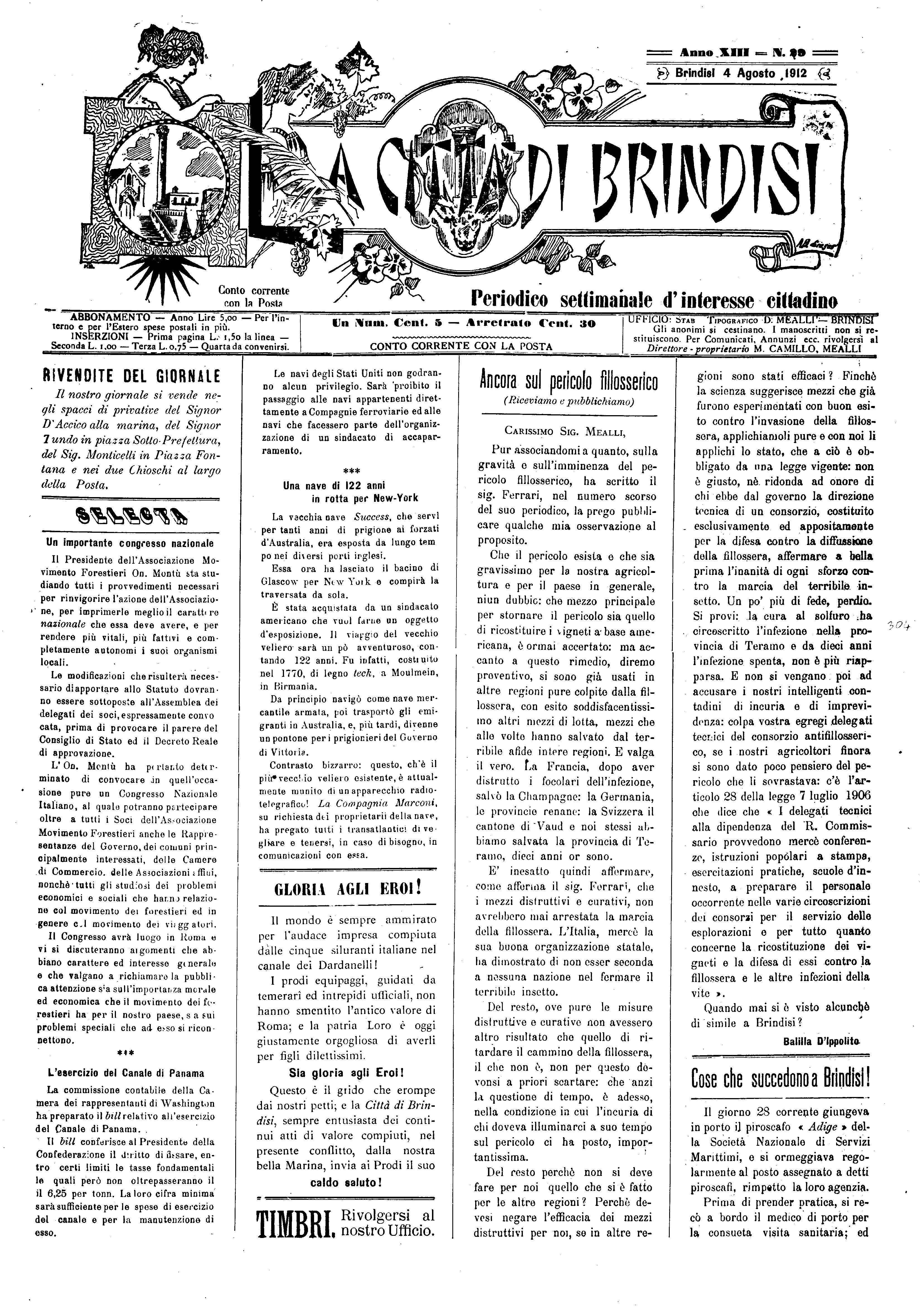 A. 13, n. 29 (04 Ago. 1912)