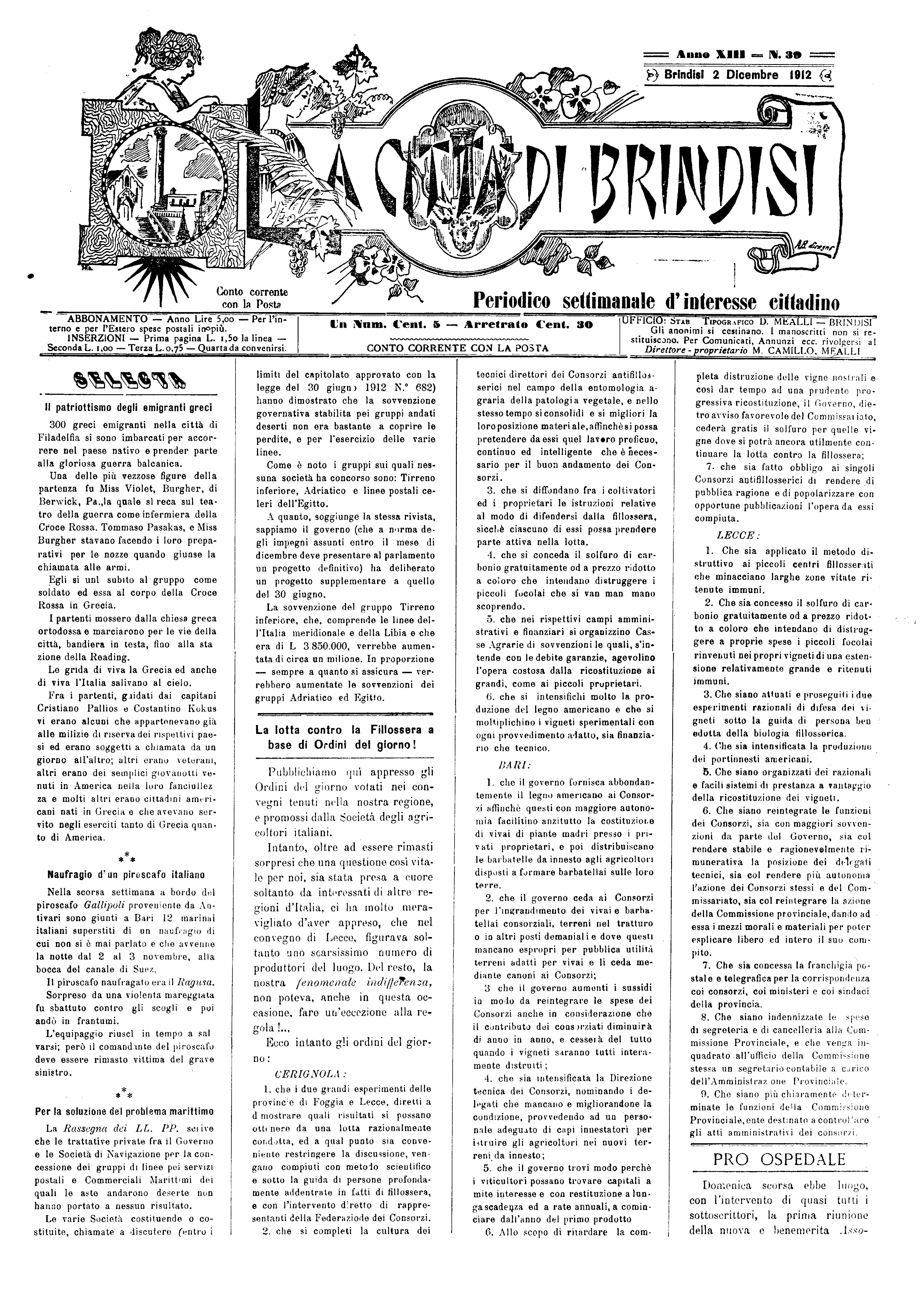 A. 13, n. 39 (02 Dic. 1912)