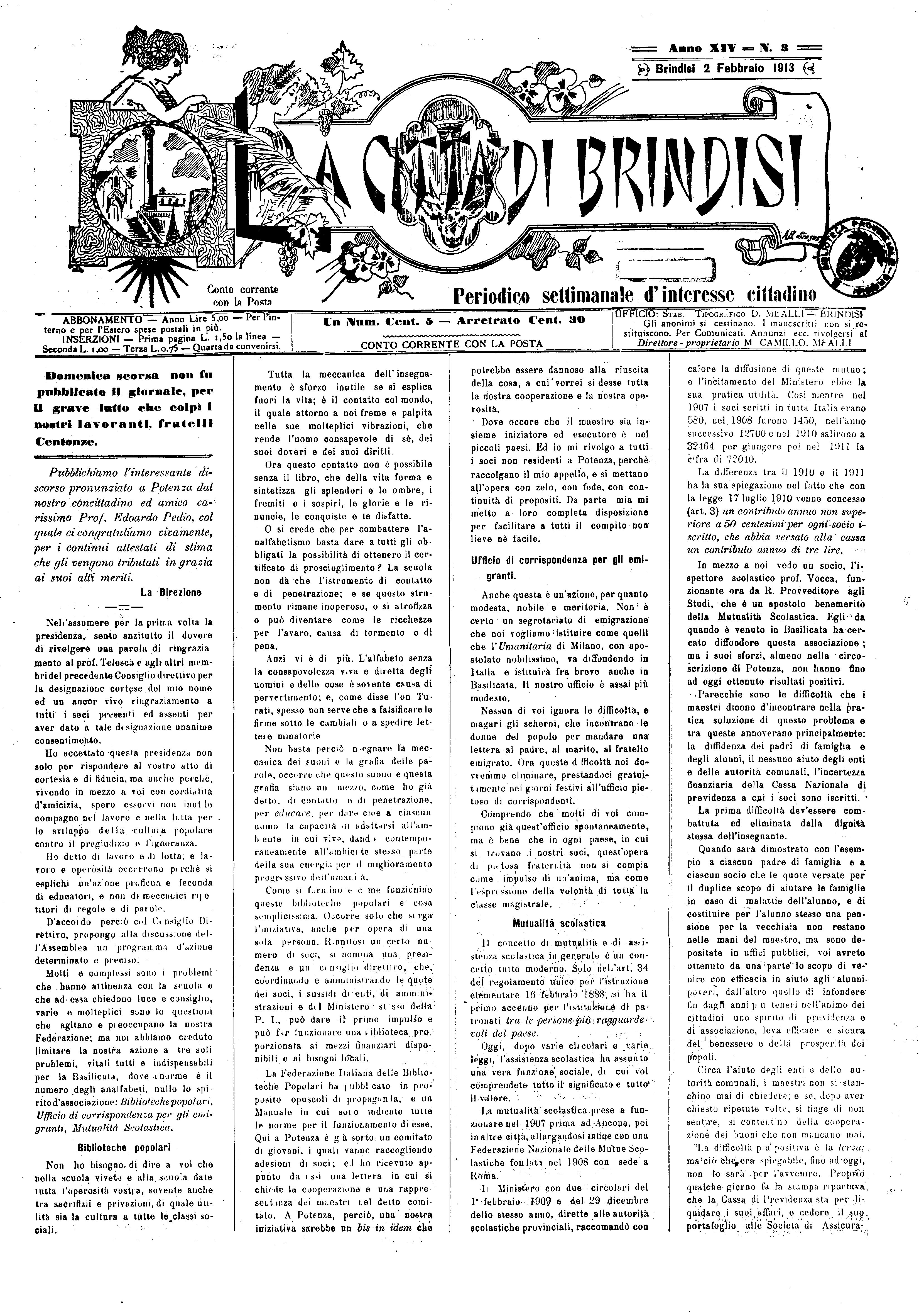 A. 14, n. 03 (02 Febb. 1913)