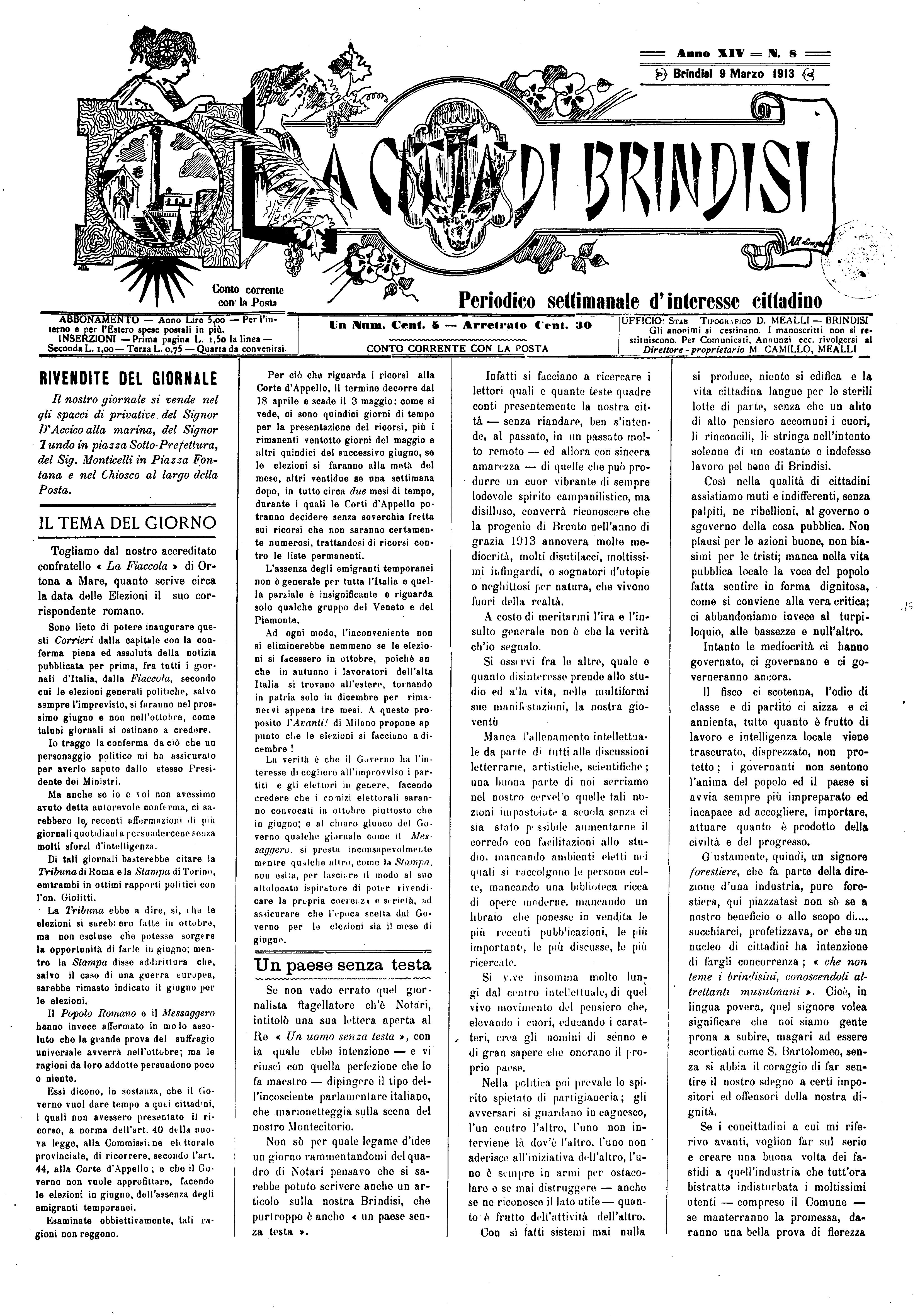 A. 14, n. 08 (09 Mar. 1913)