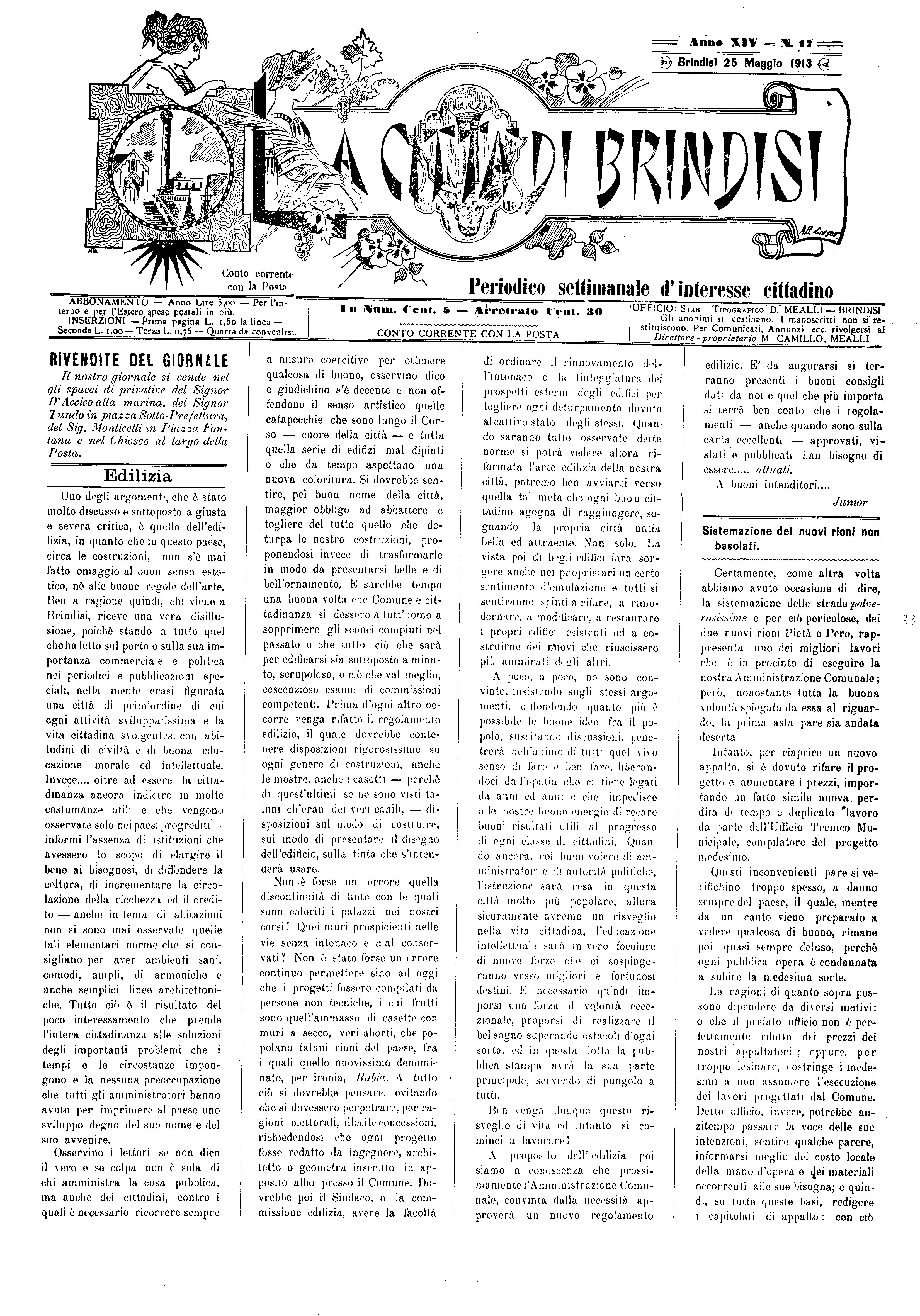 A. 14, n. 17 (25 Magg. 1913)
