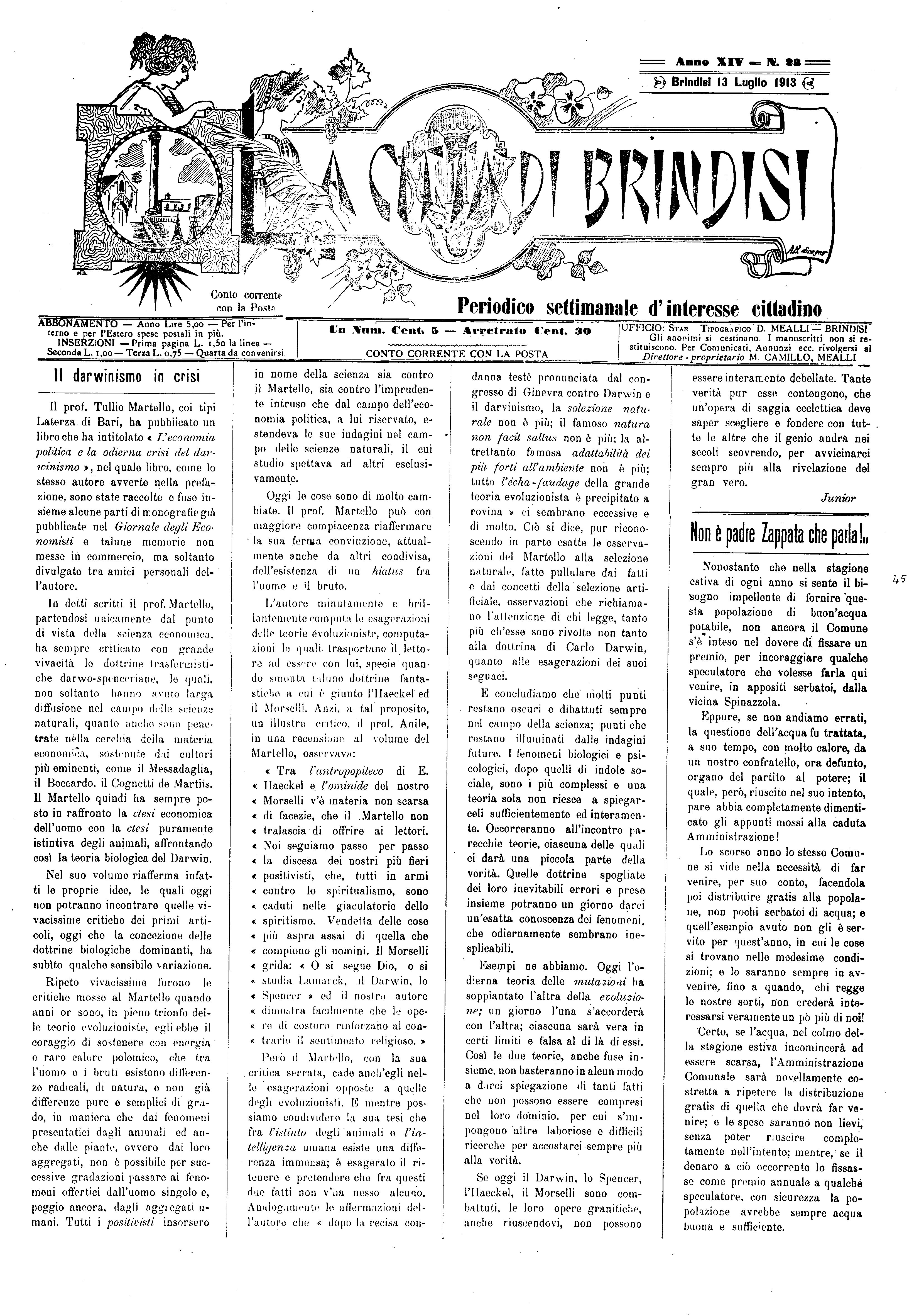 A. 14, n. 23 (13 Lug. 1913)