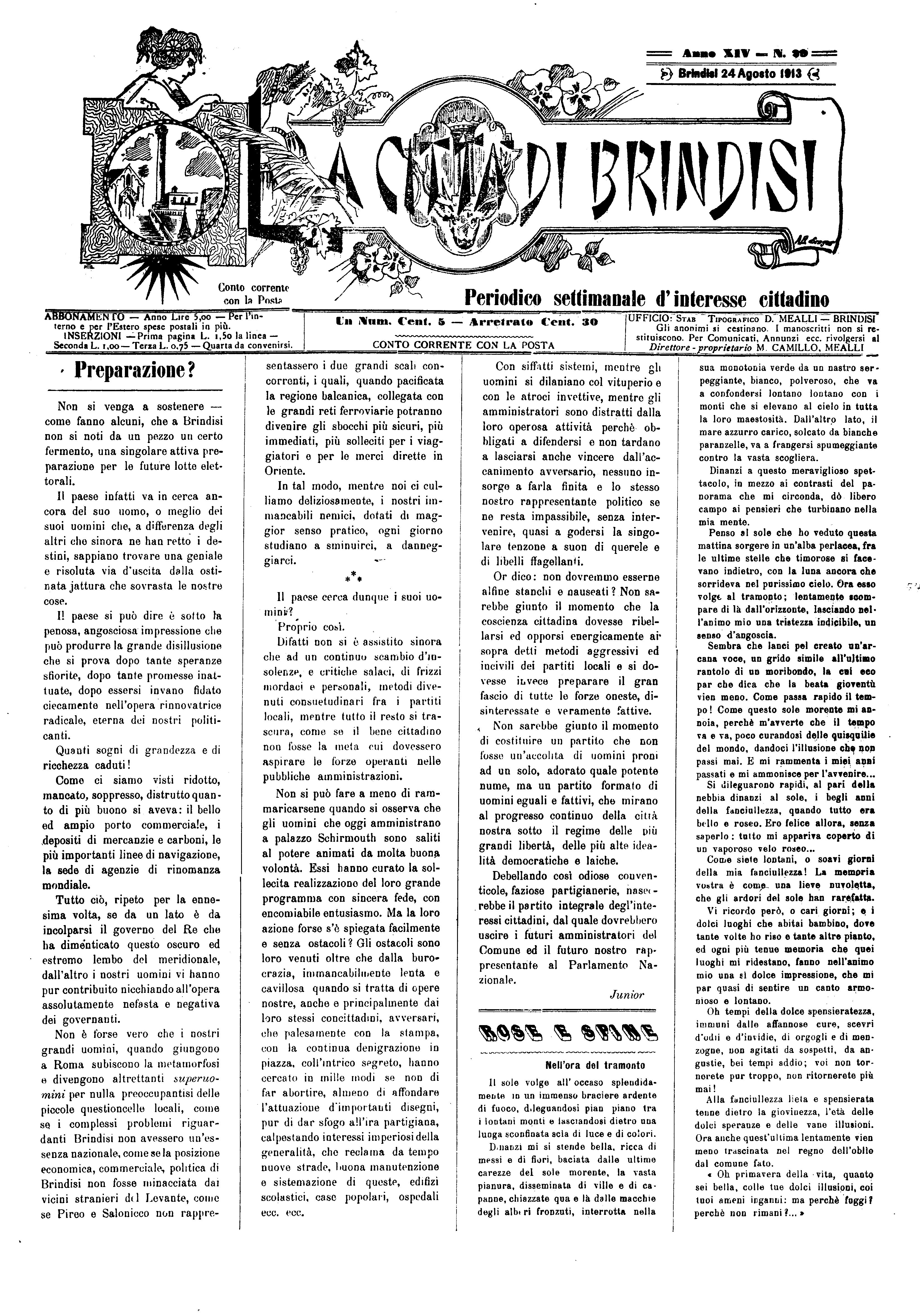 A. 14, n. 29 (24 Ago. 1913)
