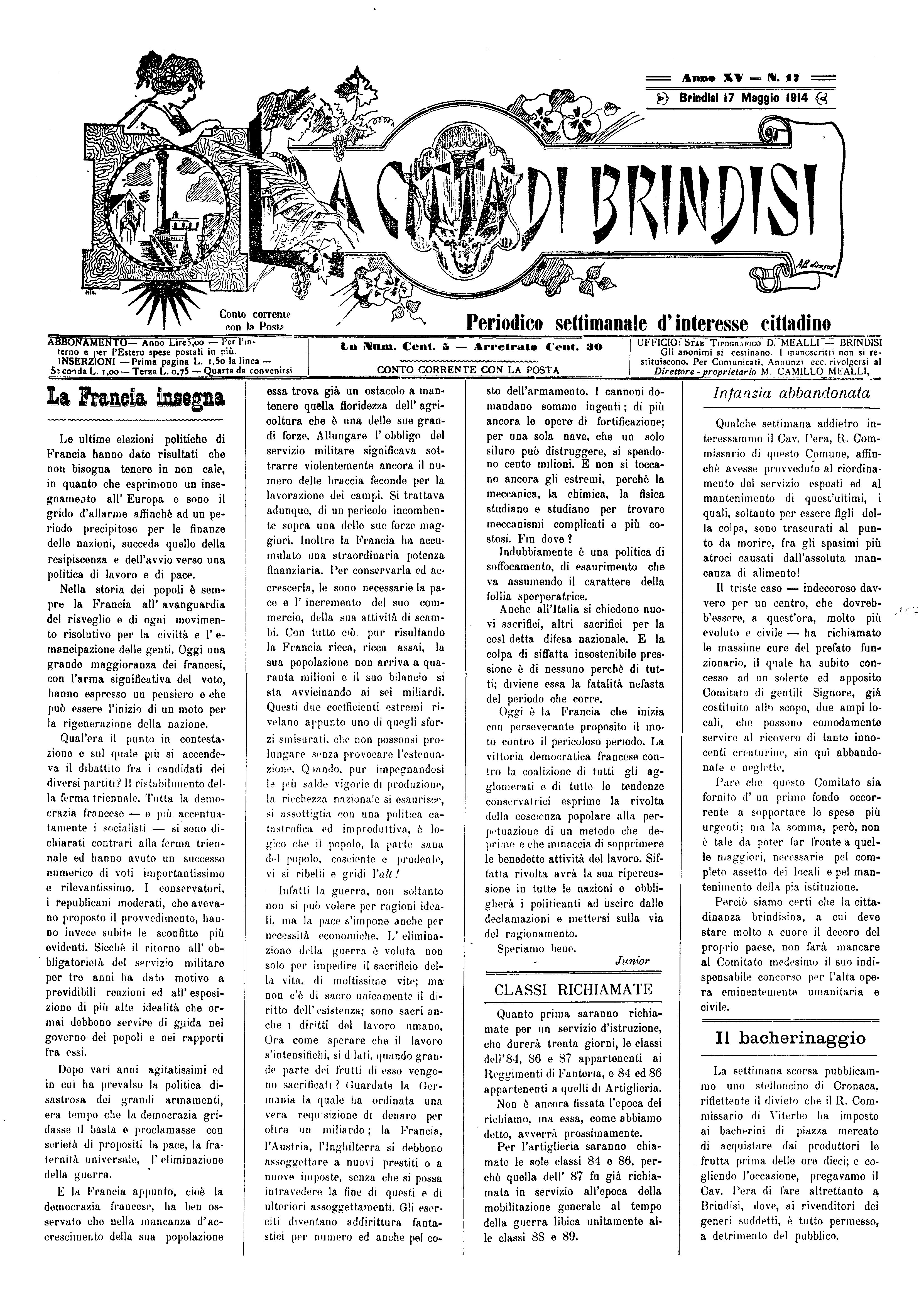 A. 15, n. 17 (17 Magg. 1914)