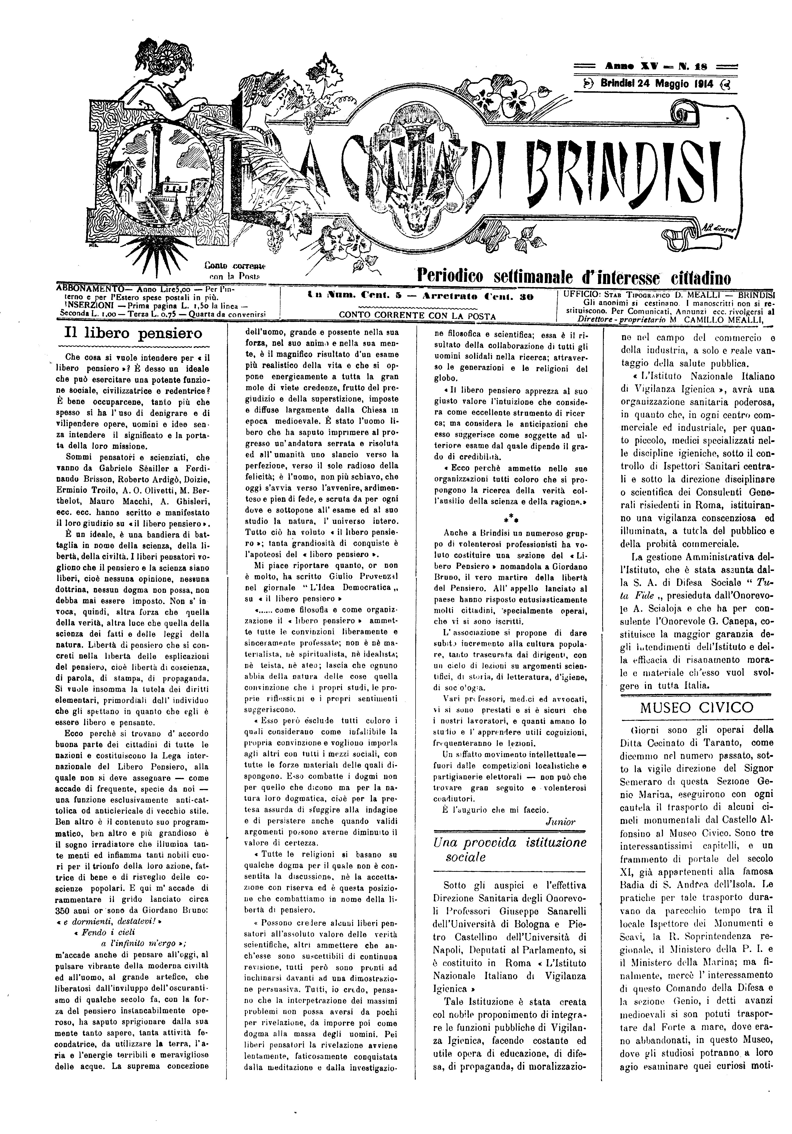 A. 15, n. 18 (24 Magg. 1914)