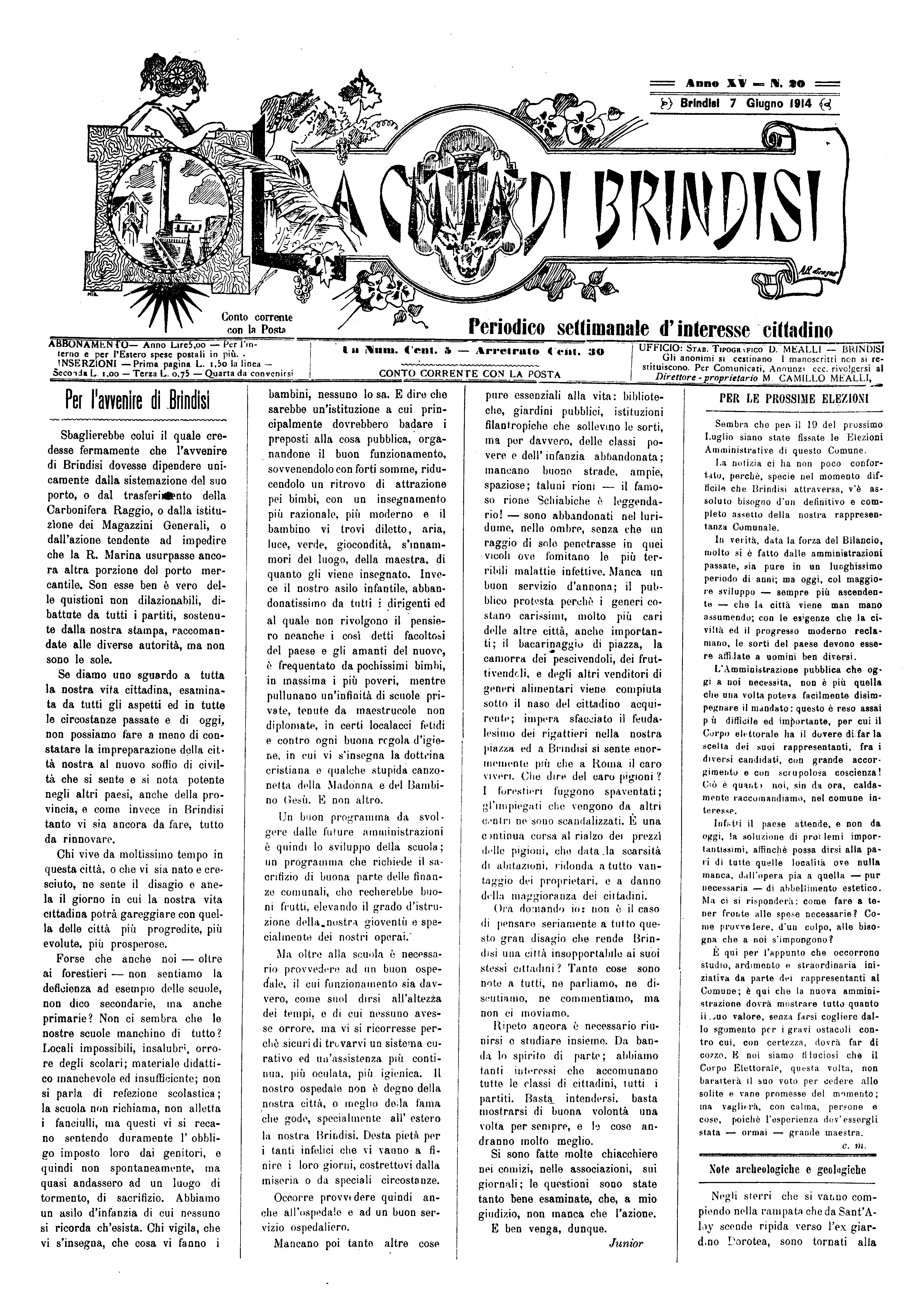 A. 15, n. 20 (07 Giu. 1914)