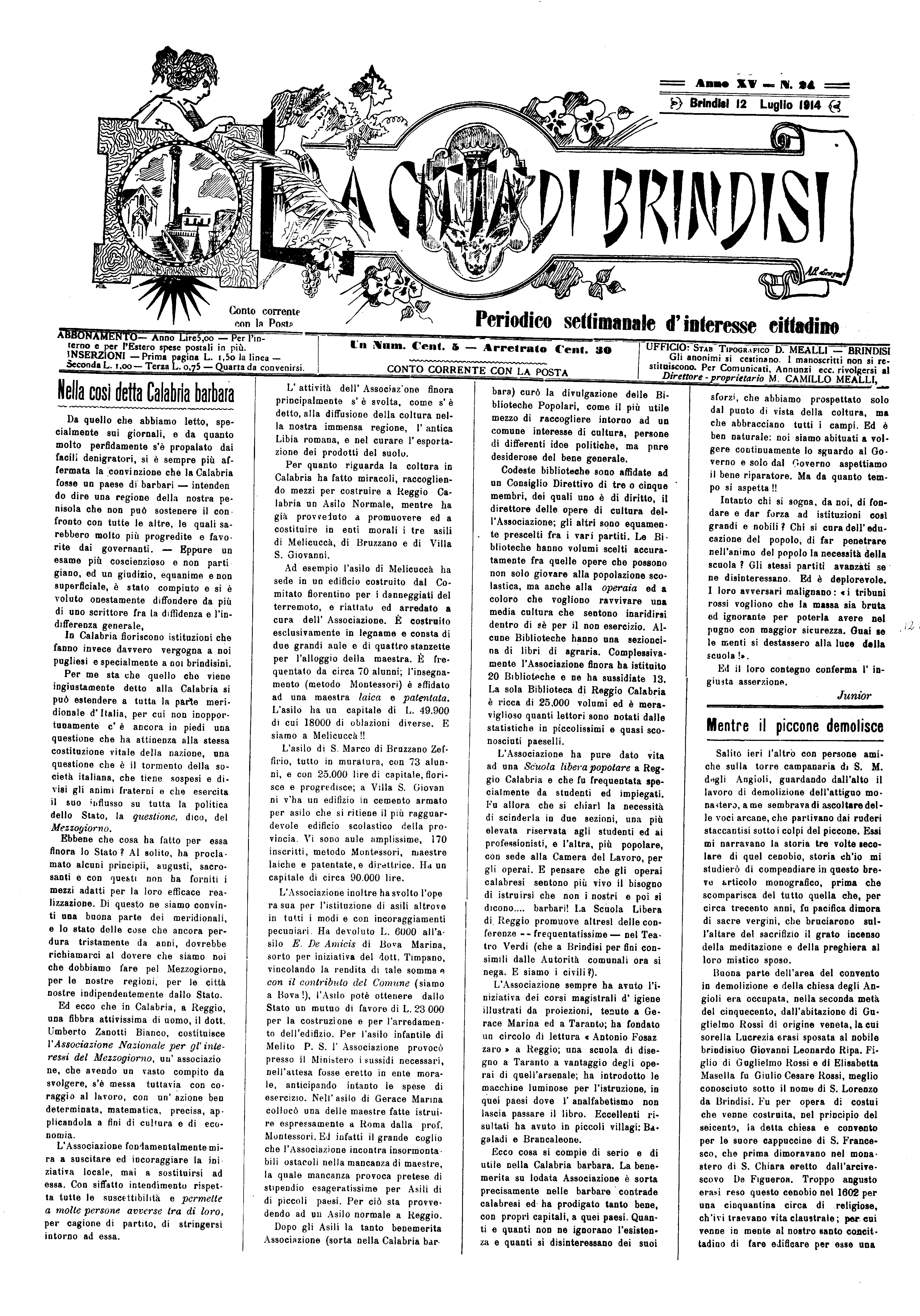 A. 15, n. 24 (12 Lug. 1914)