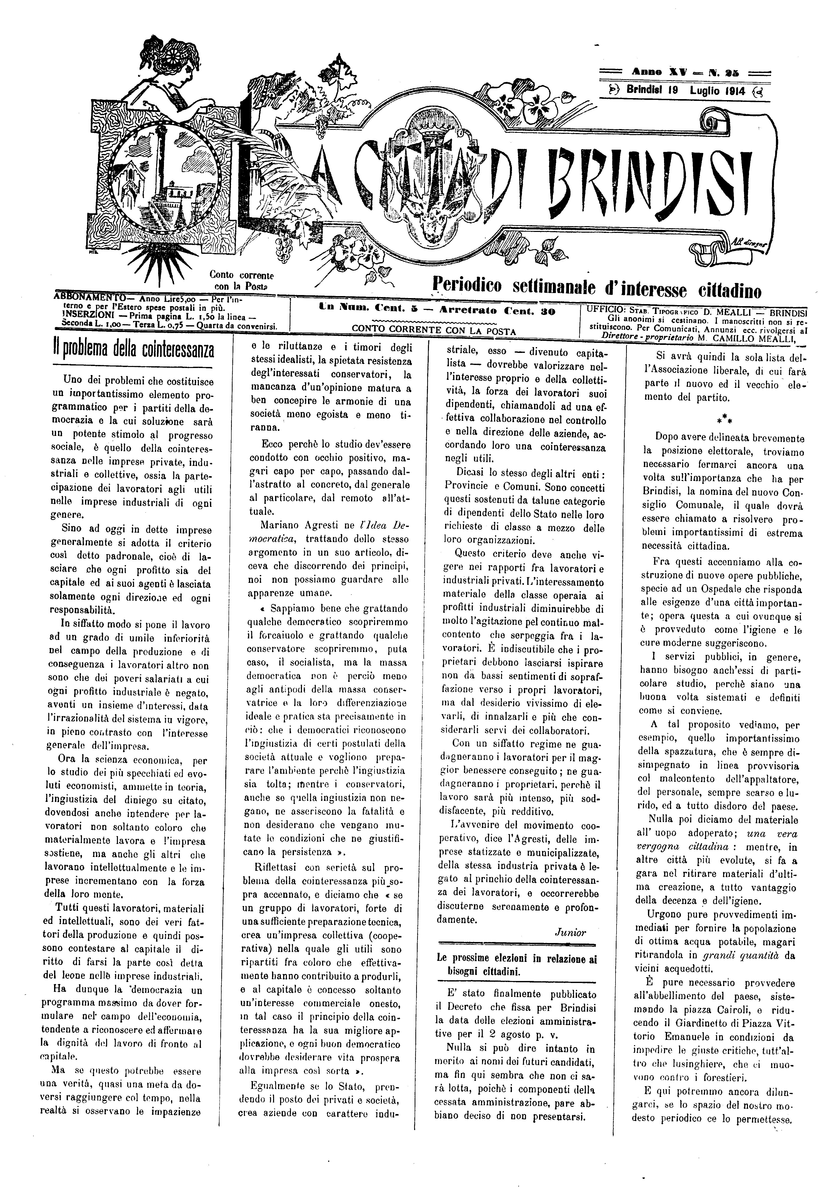 A. 15, n. 25 (19 Lug. 1914)