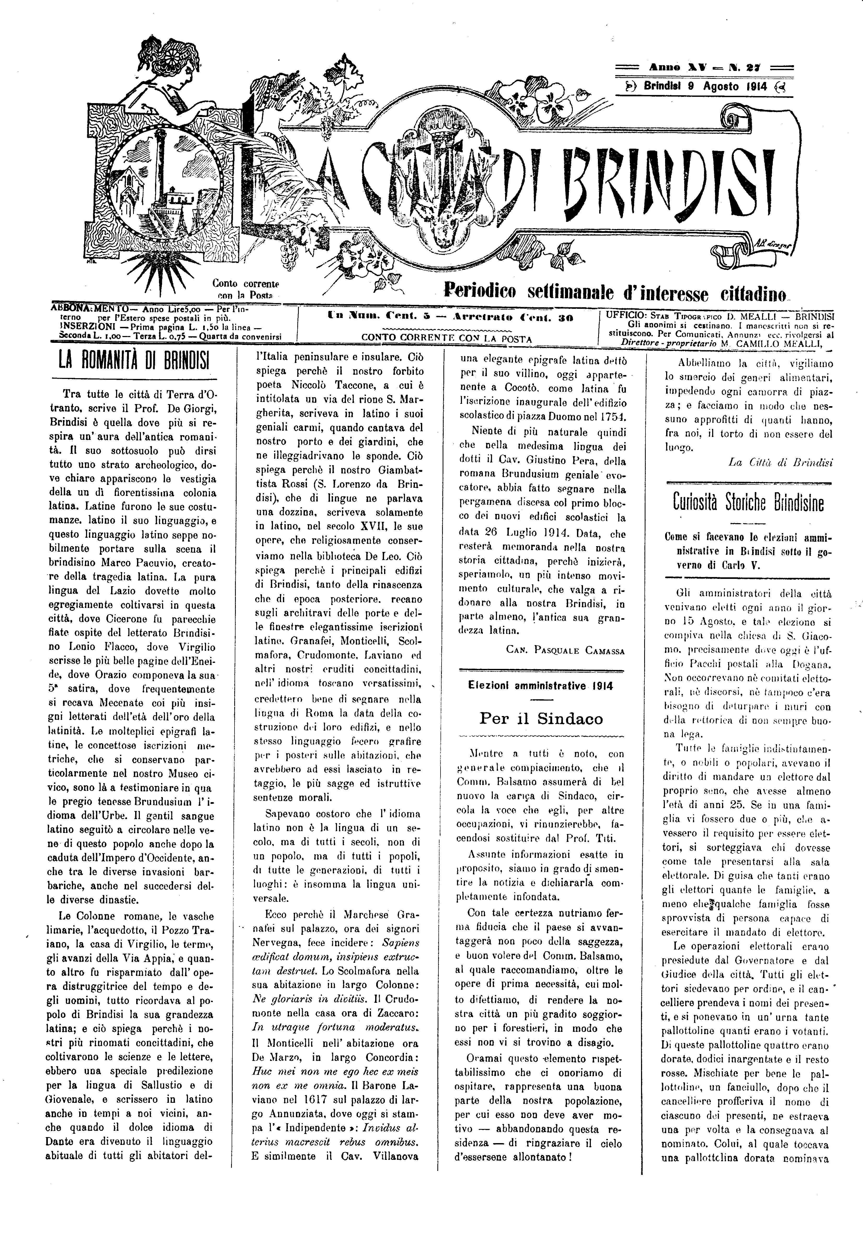 A. 15, n. 27 (09 Ago. 1914)