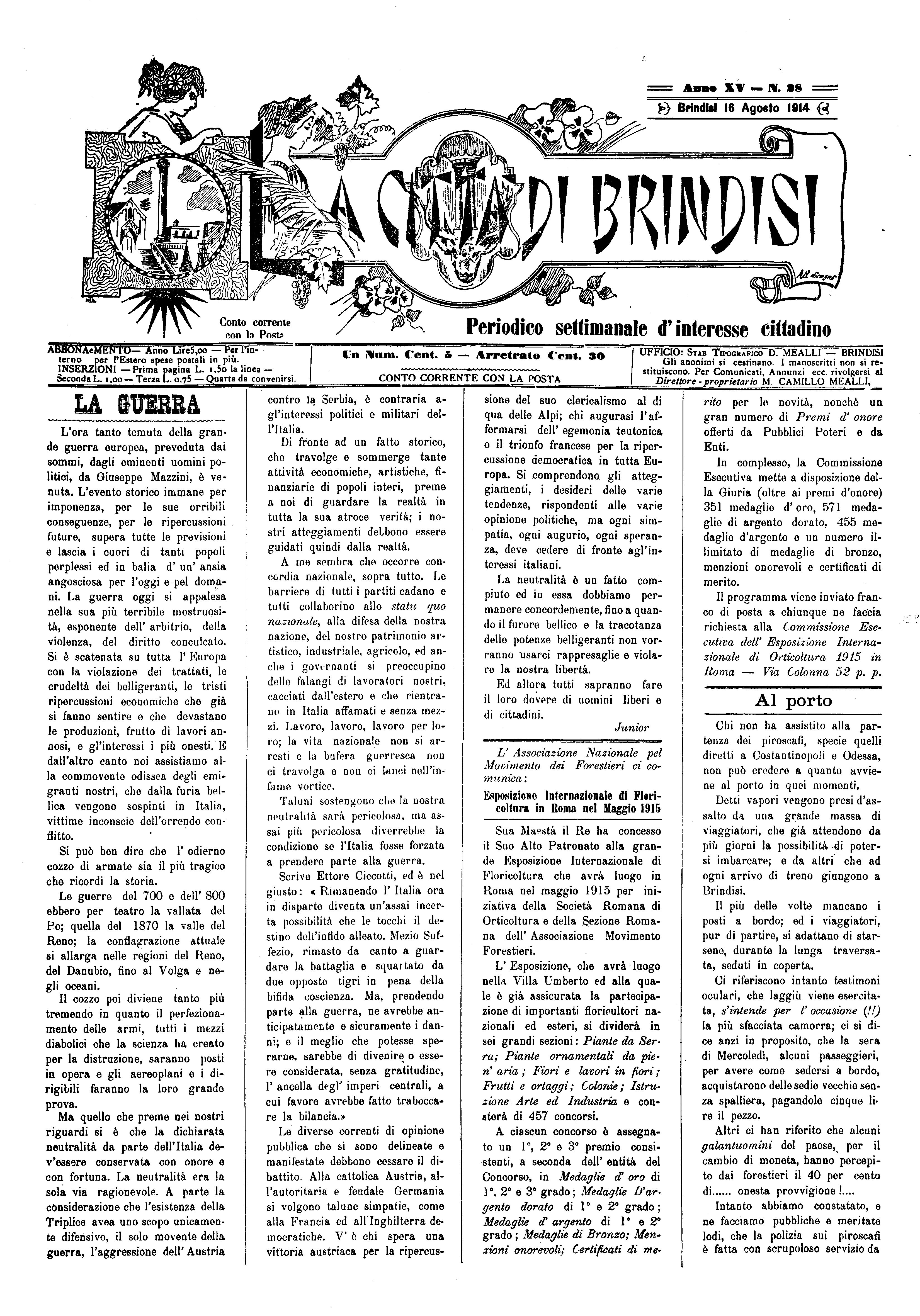 A. 15, n. 28 (16 Ago. 1914)