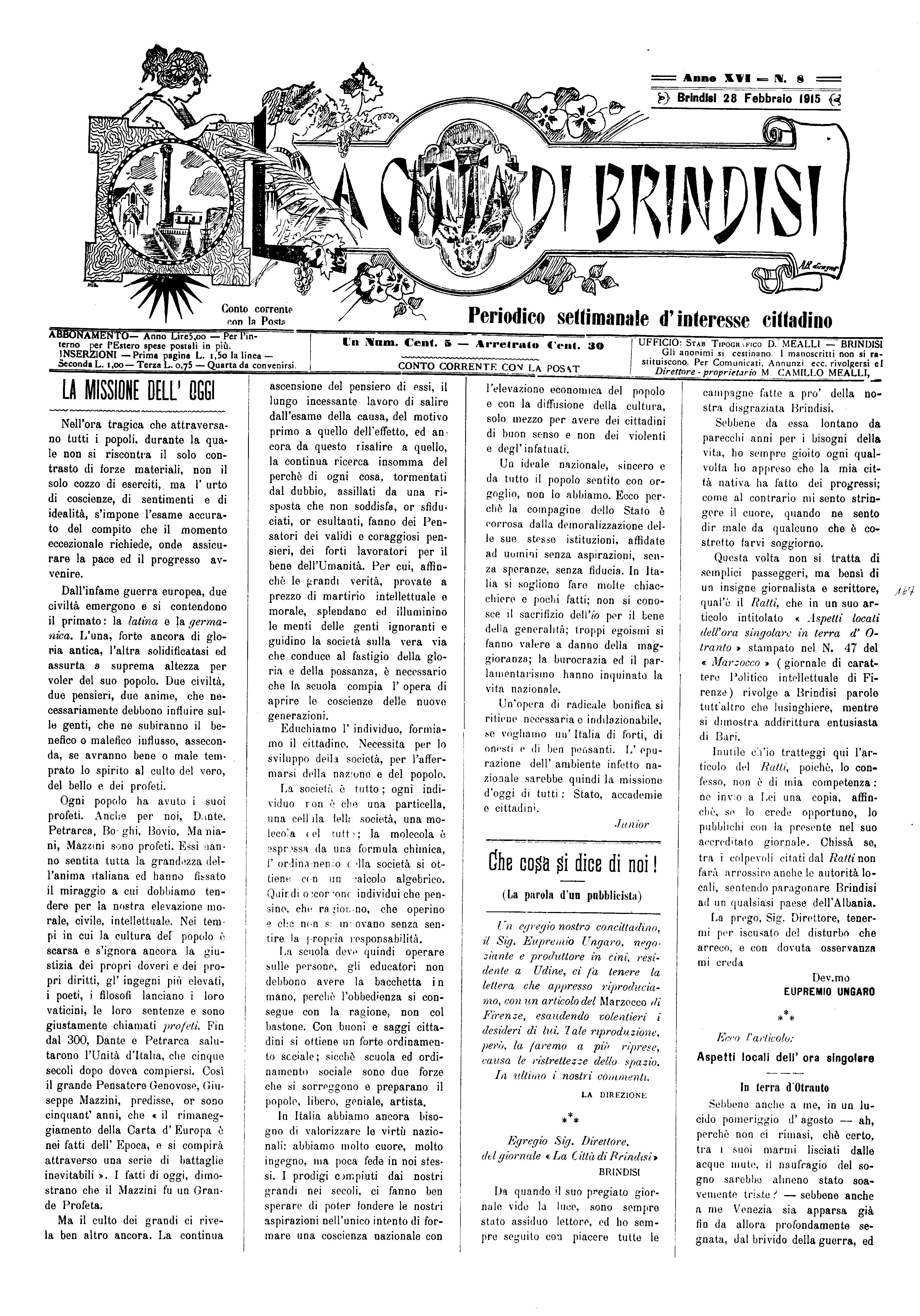 A. 16, n. 08 (28 Febb. 1915)