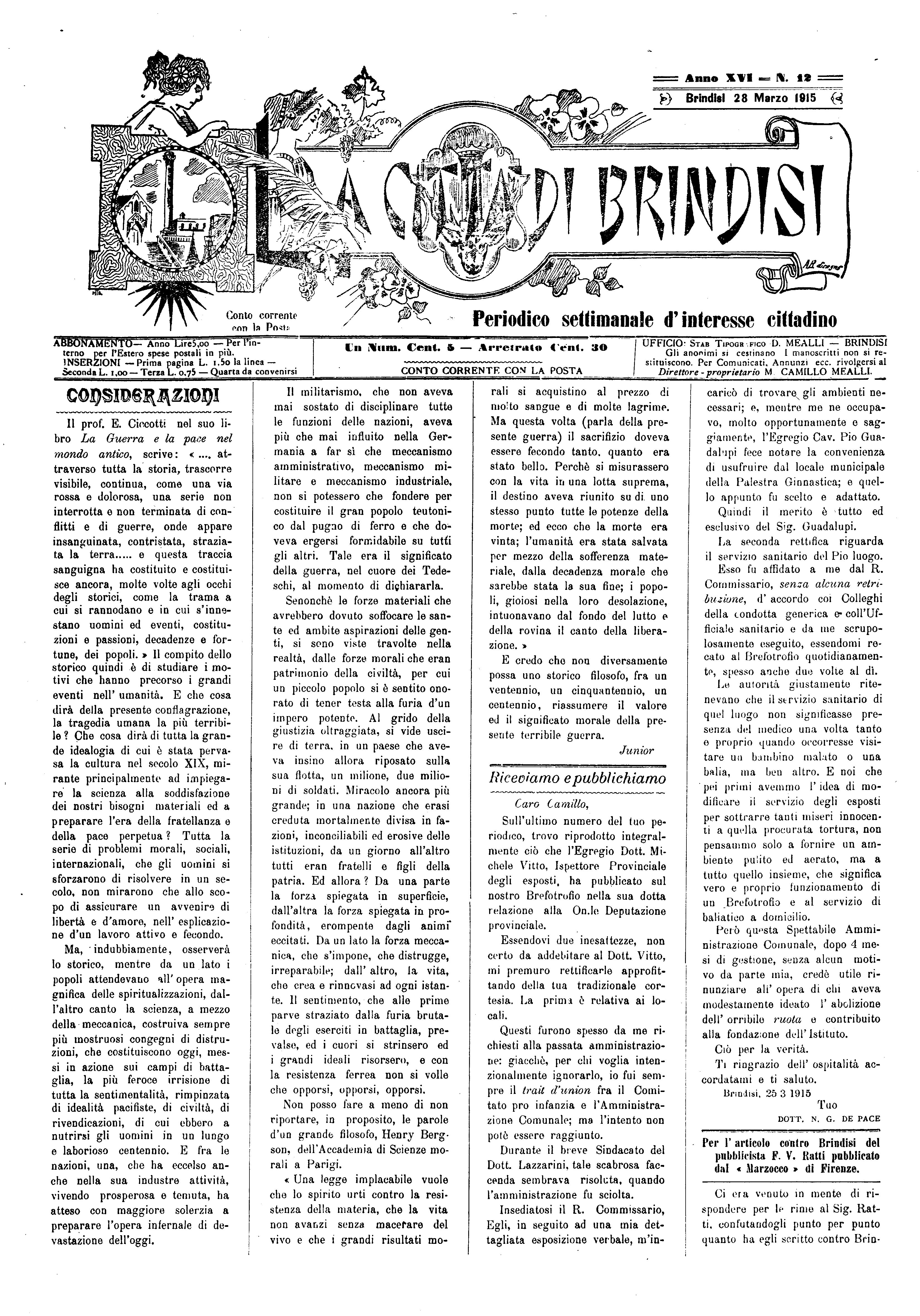 A. 16, n. 12 (28 Mar. 1915)
