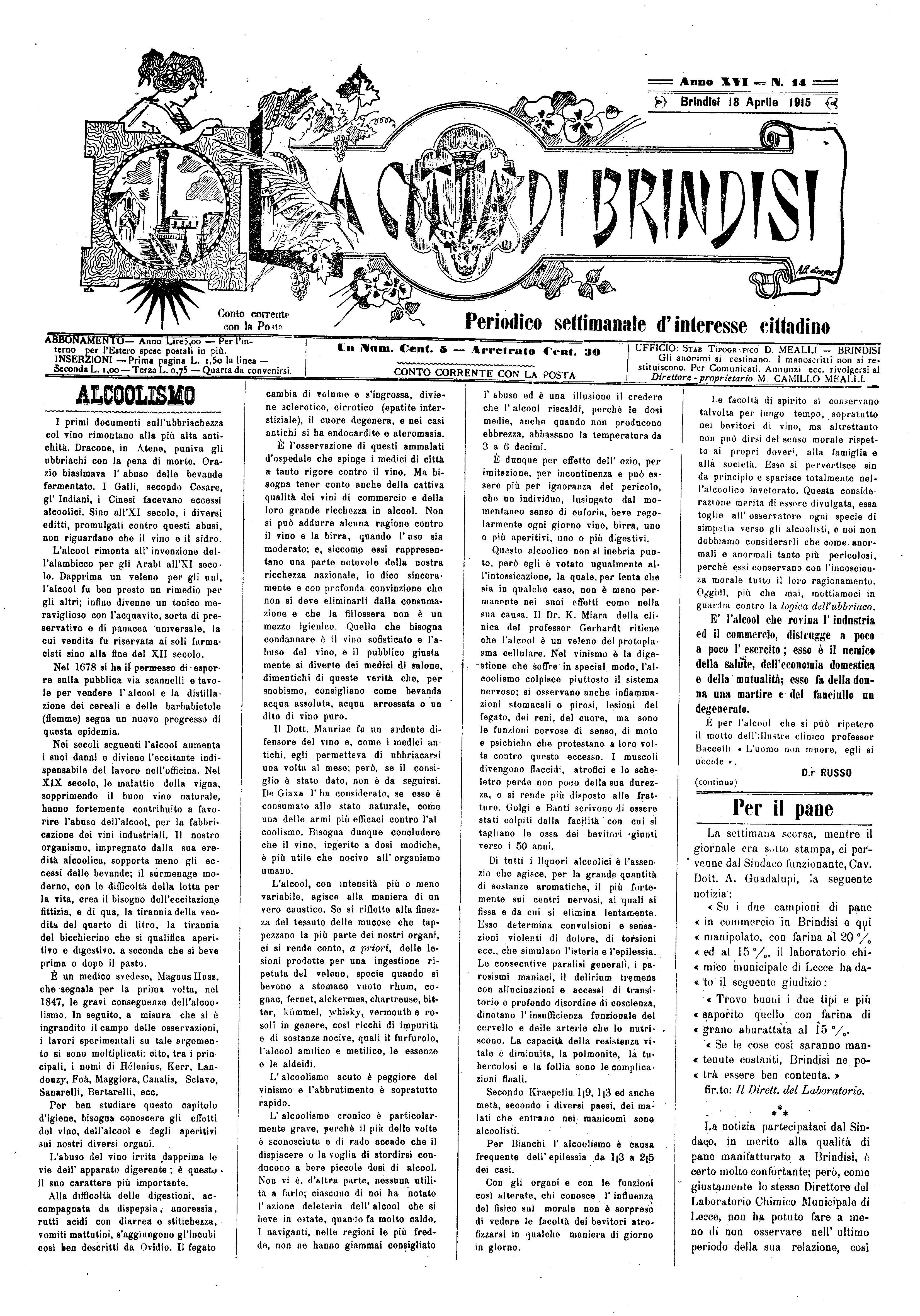 A. 16, n. 14 (18 Apr. 1915)