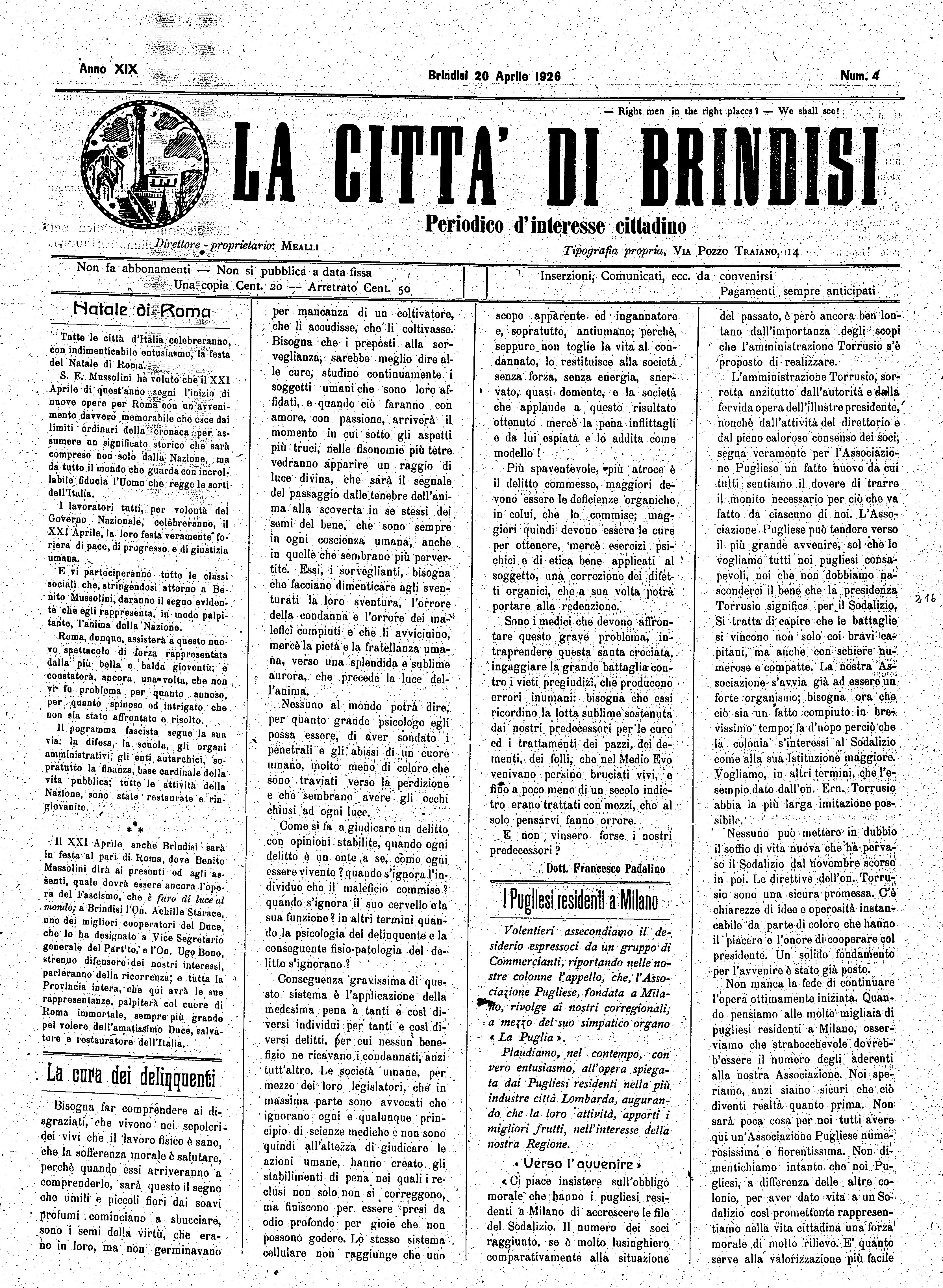 A. 19, n. 04 (20 Apr. 1926)