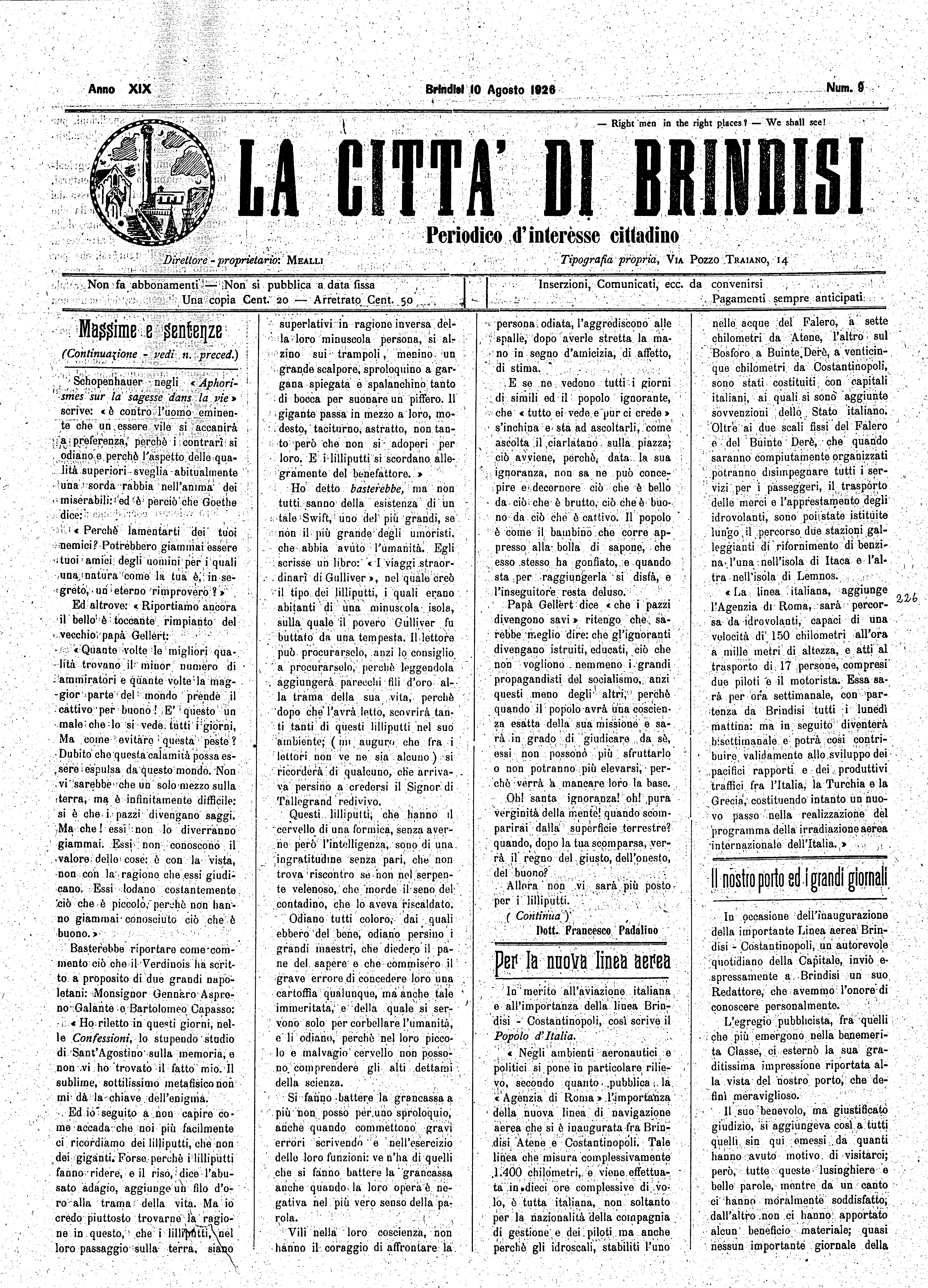 A. 19, n. 09 (10 Ago. 1926)