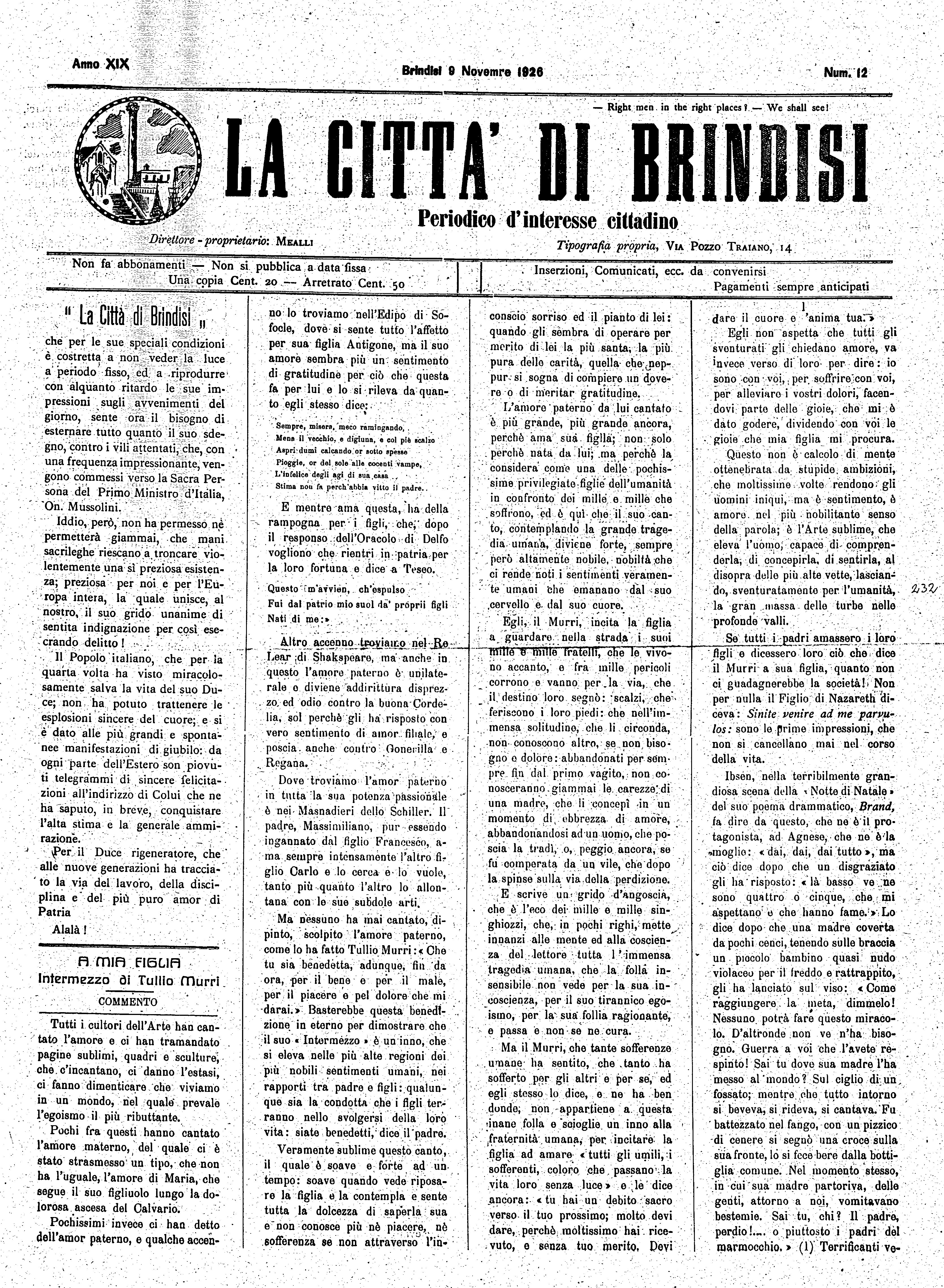 A. 19, n. 12 (09 Nov. 1926)