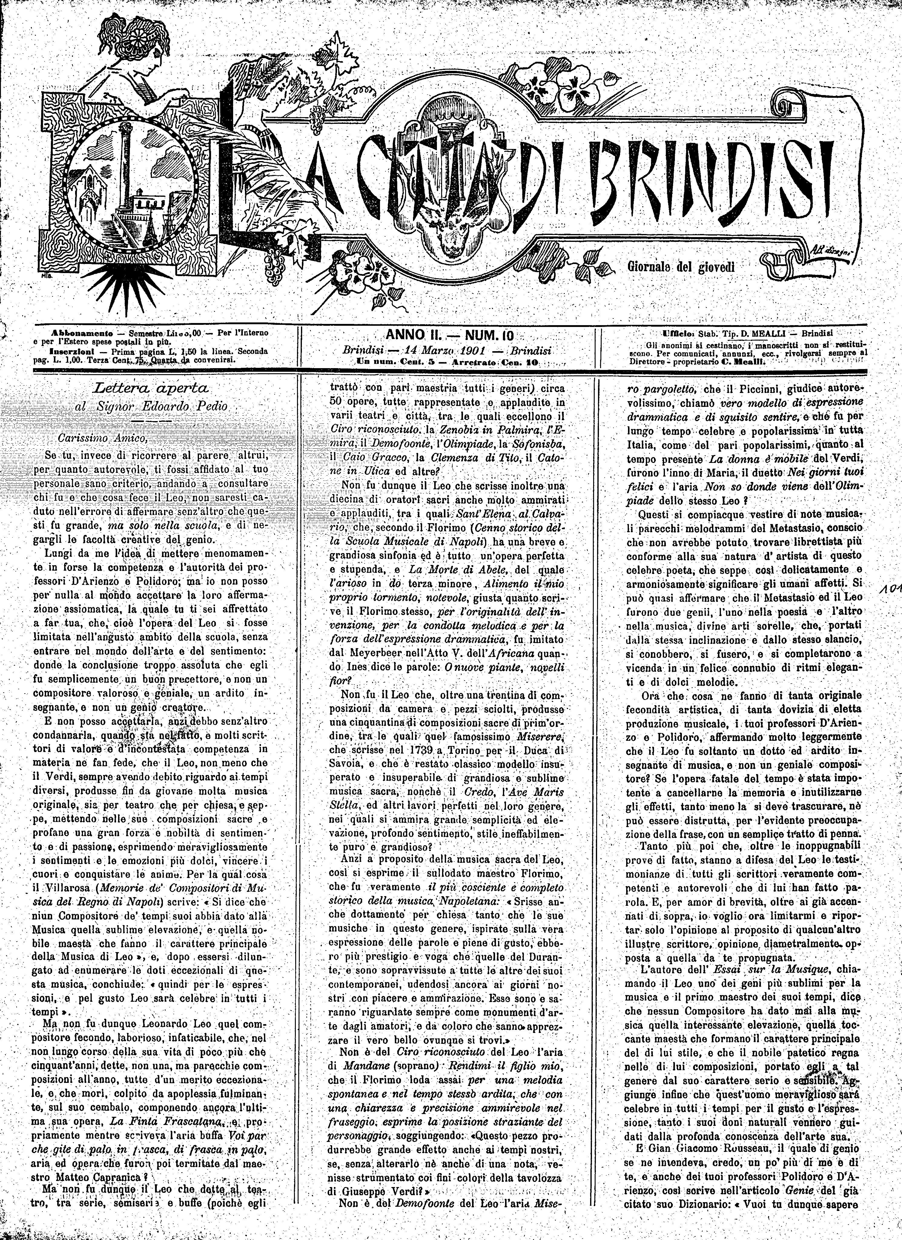 A. 2, n. 10 (14 Mar. 1901)