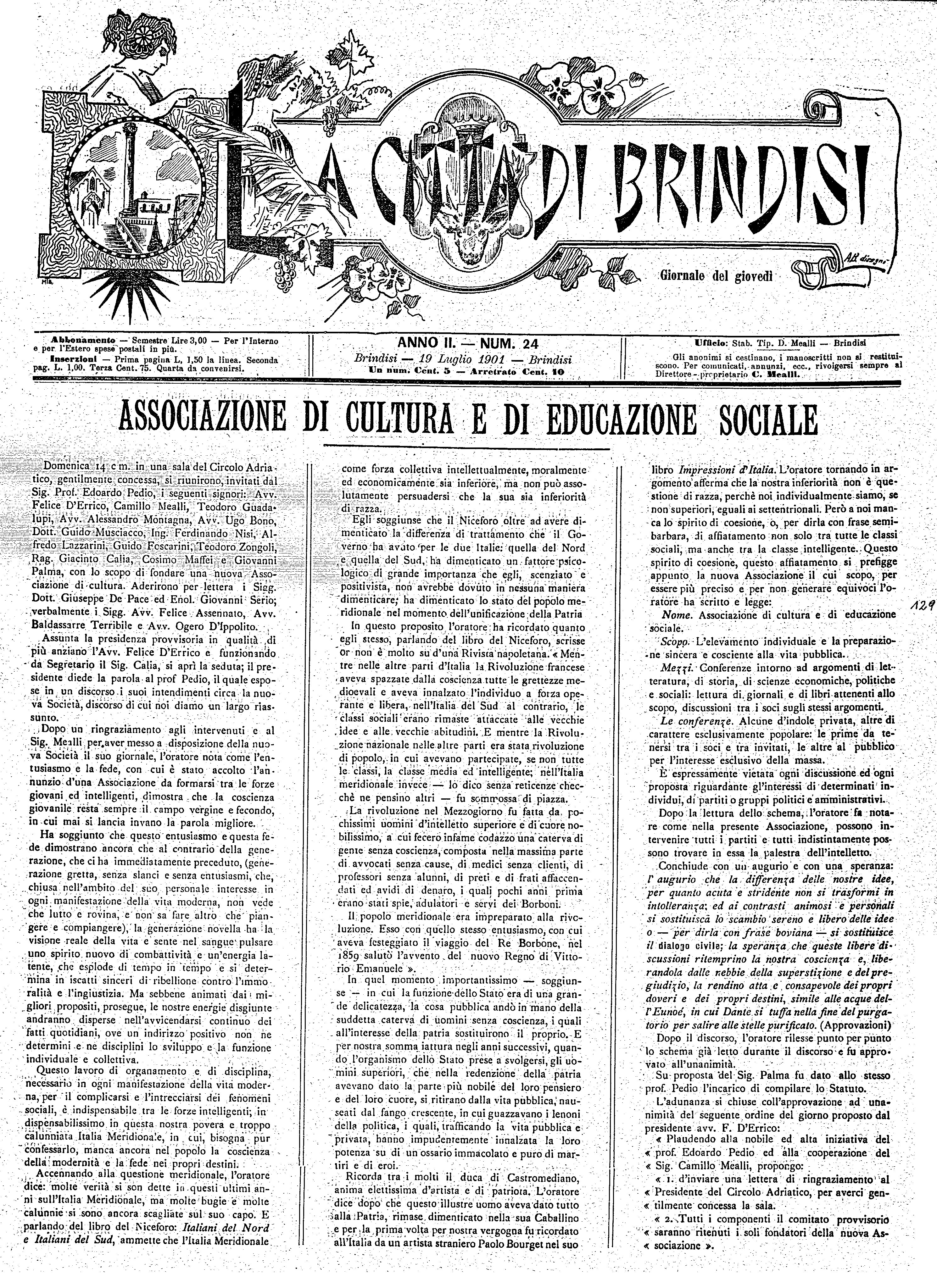 A. 2, n. 24 (19 Lug. 1901)