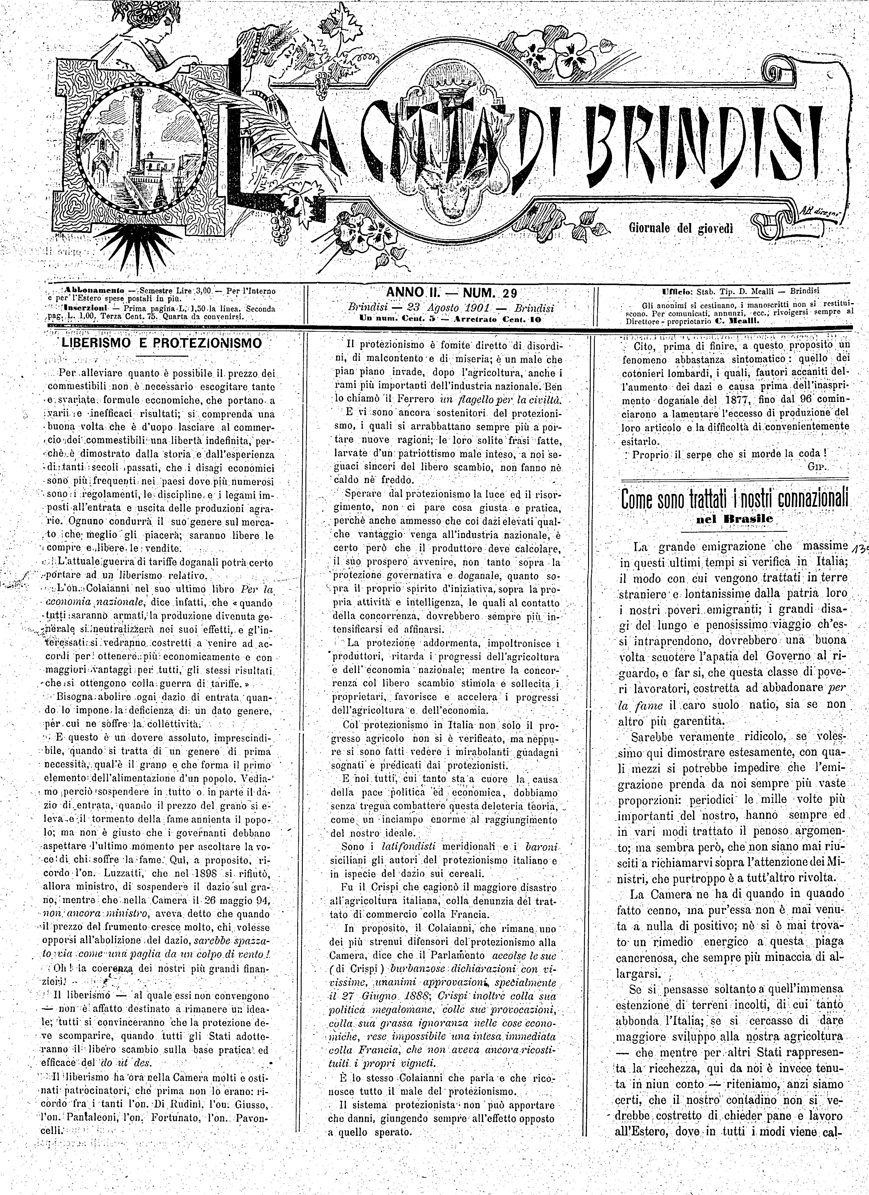 A. 2, n. 29 (23 Ago. 1901)
