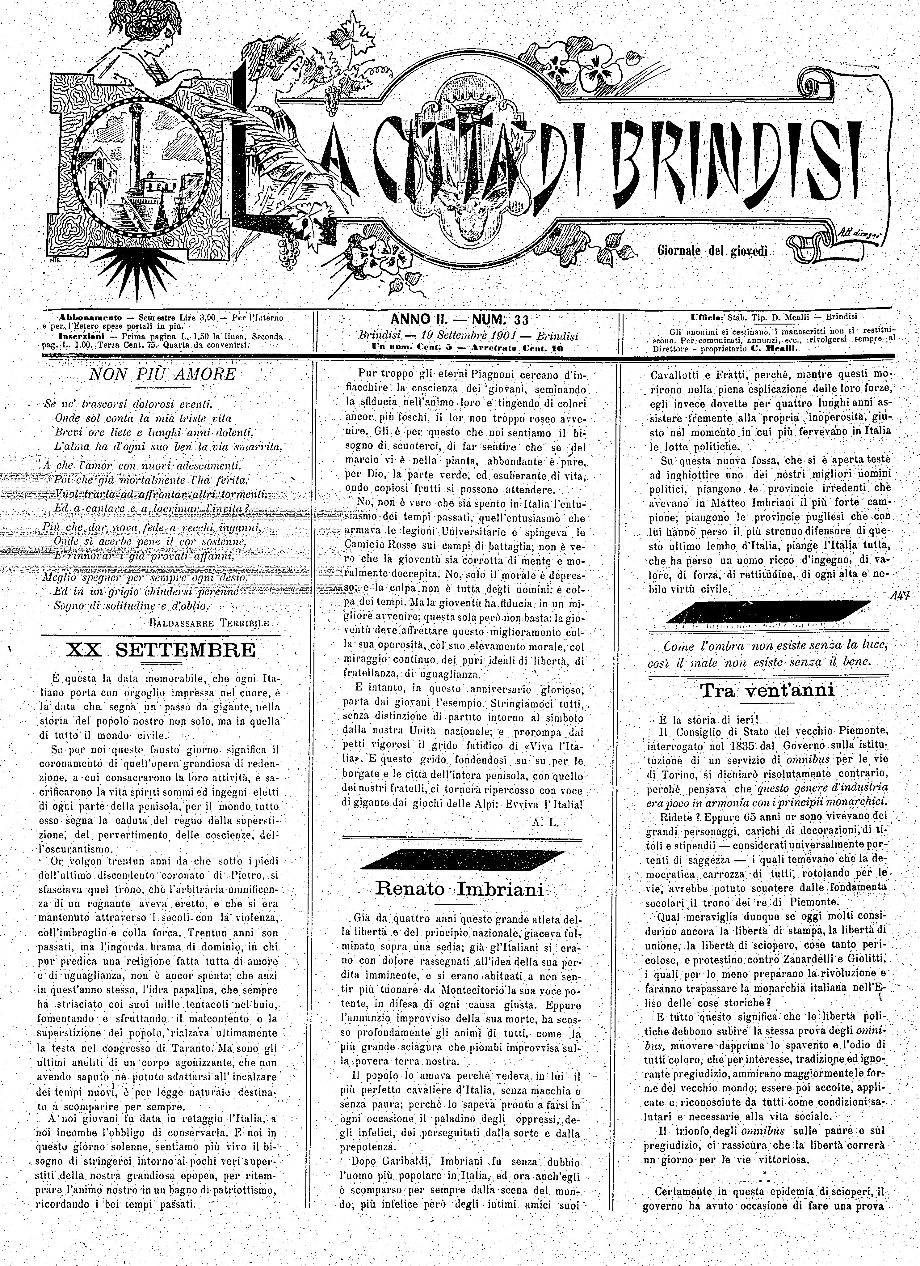 A. 2, n. 33 (19 Sett. 1901)