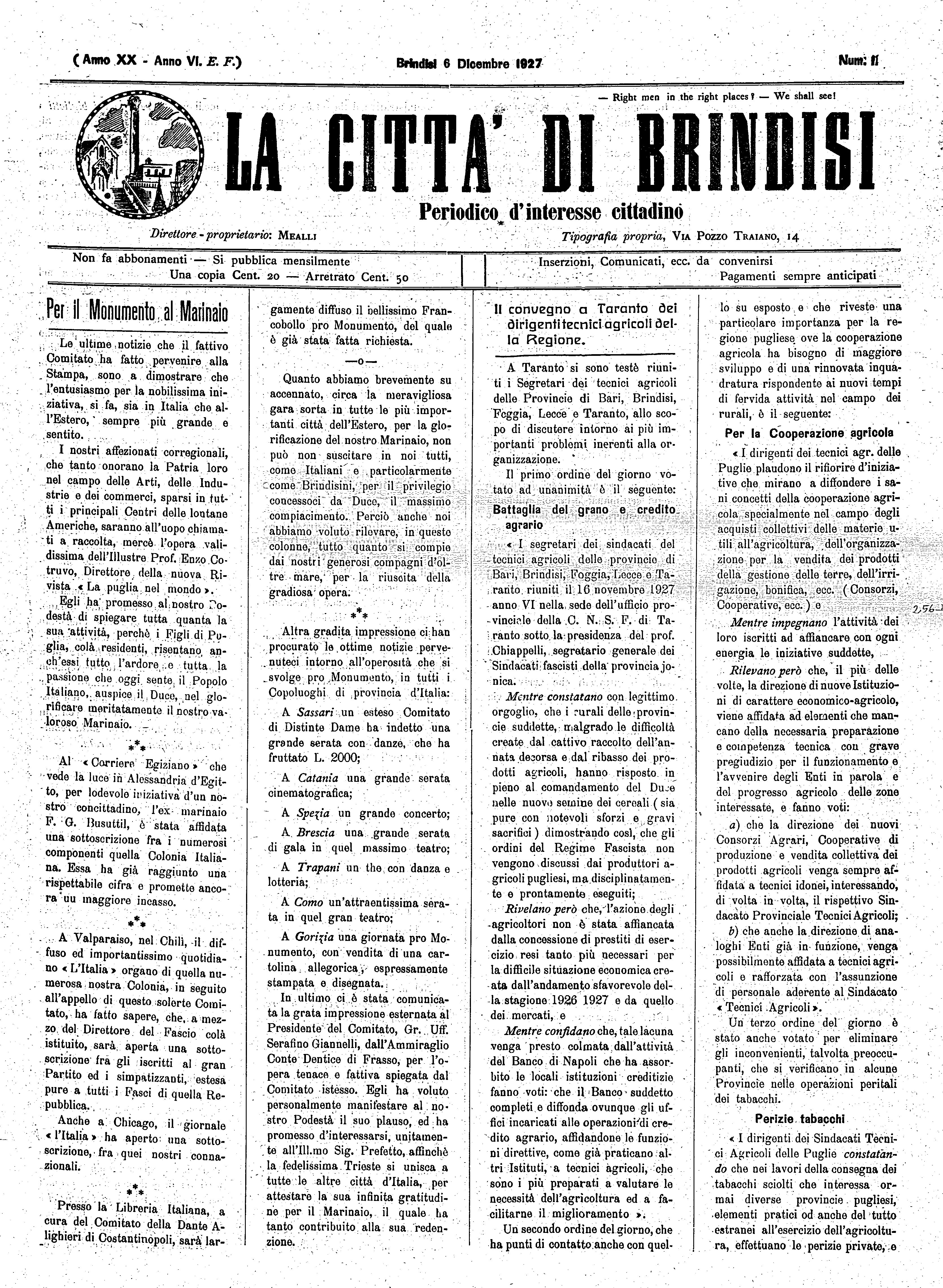 A. 20, n. 11 (06 Dic. 1927)