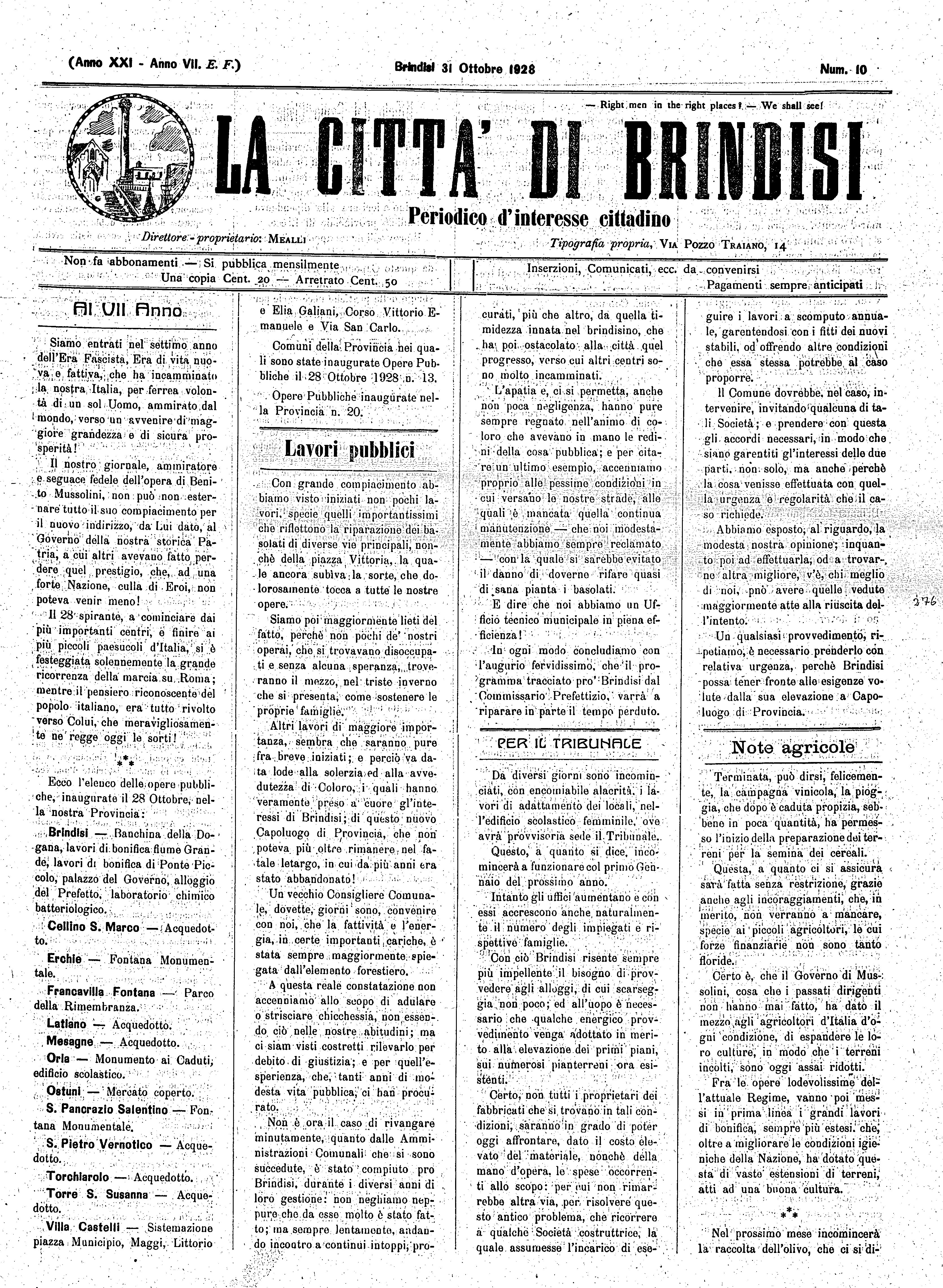 A. 21, n. 10 (31 Ott. 1928)