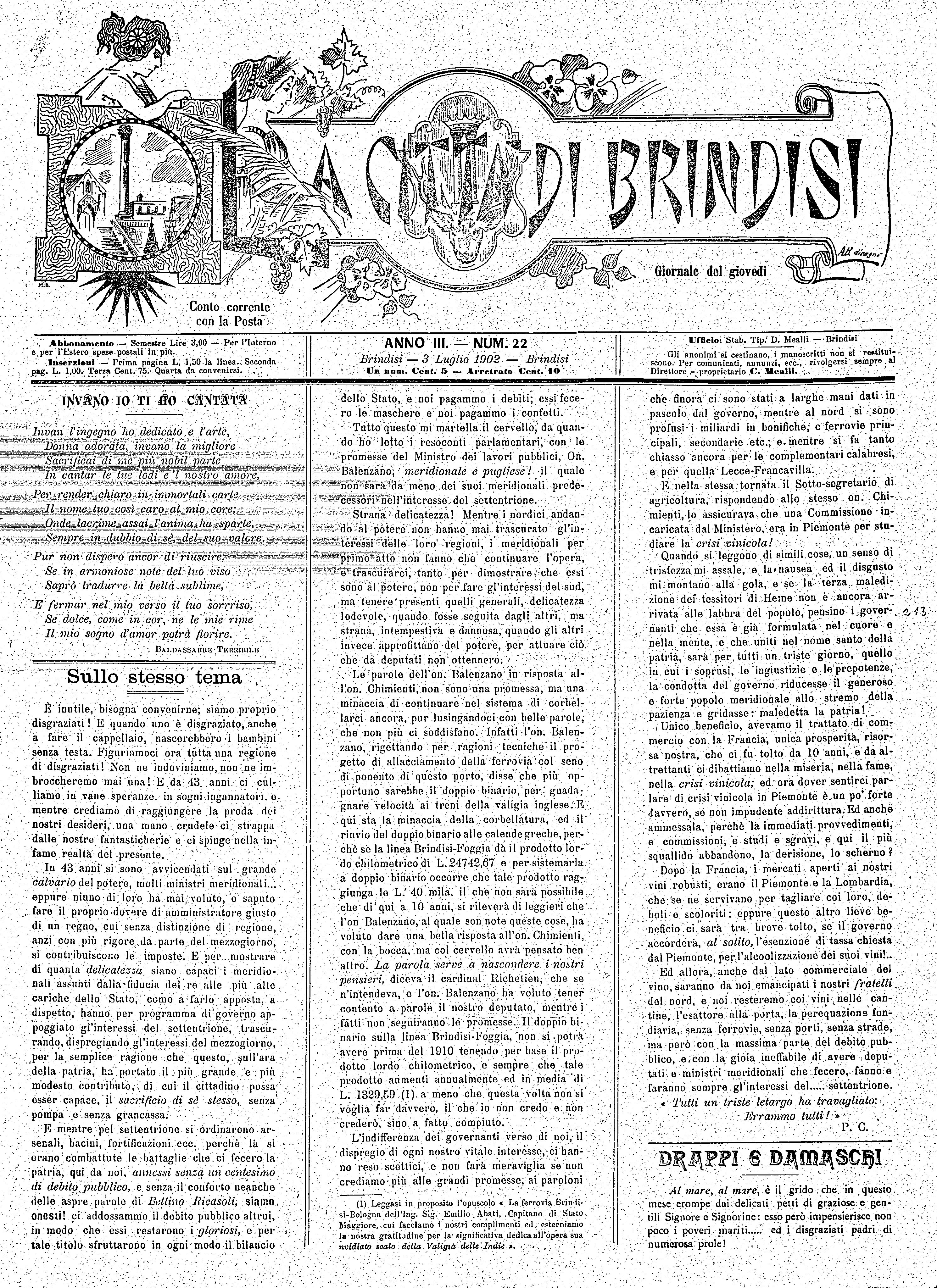 A. 3, n. 22 (03 Lug. 1902)