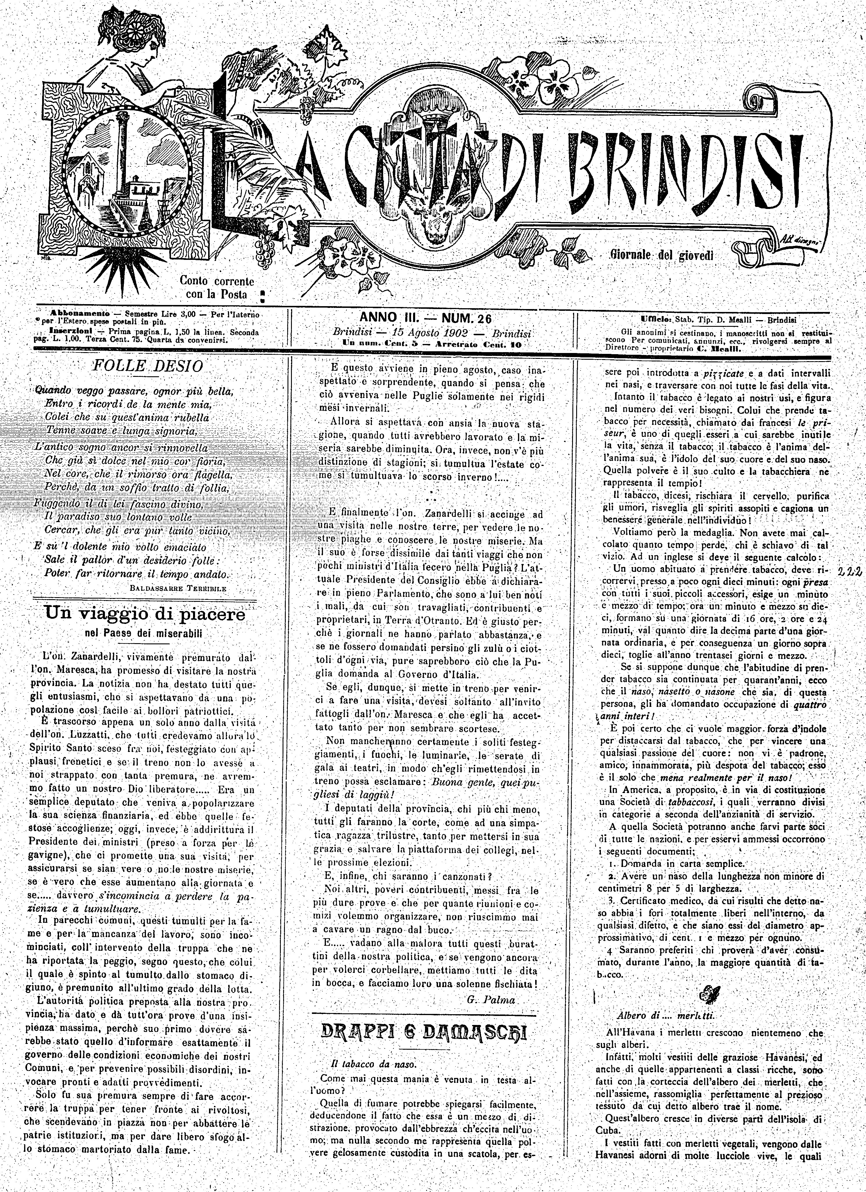 A. 3, n. 26 (15 Ago. 1902)