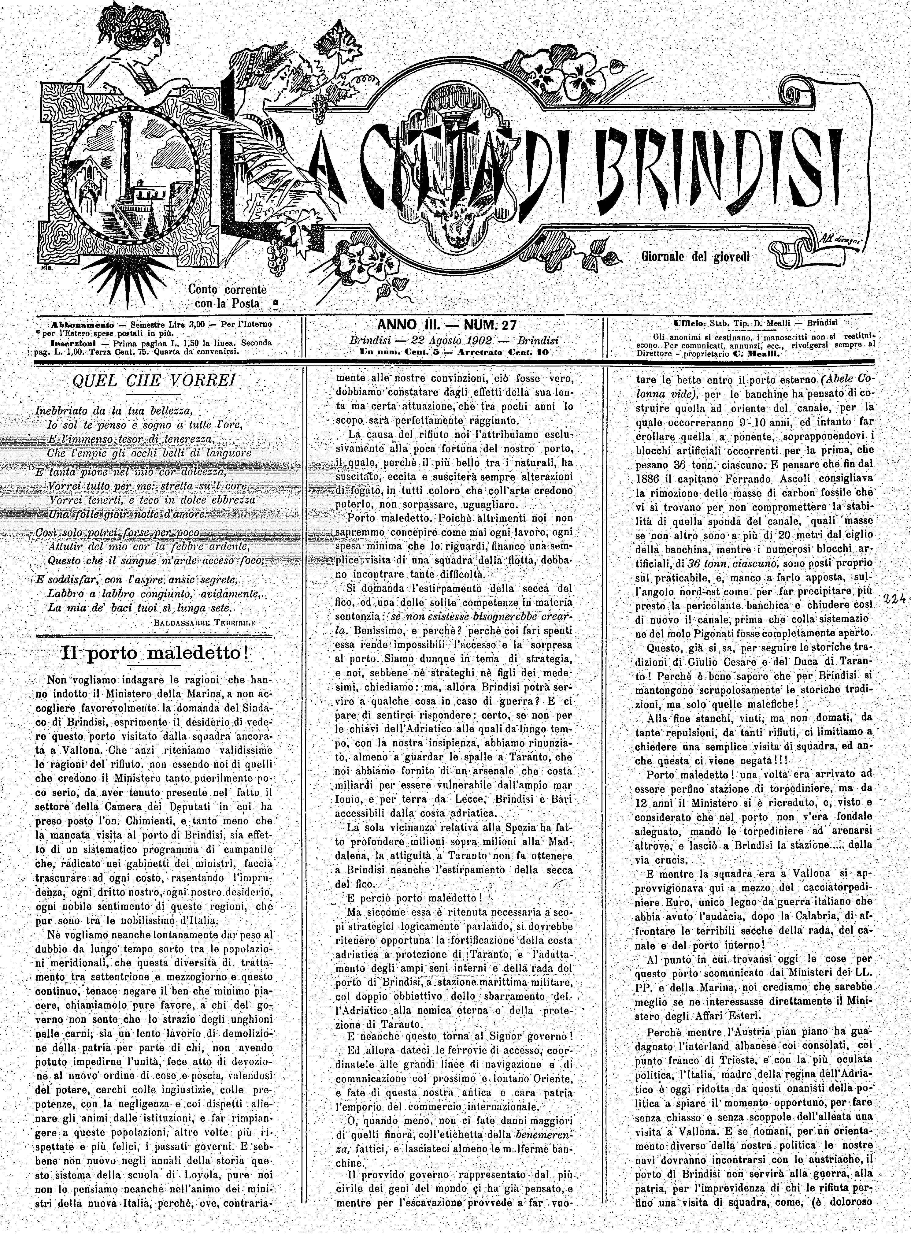 A. 3, n. 27 (22 Ago. 1902)