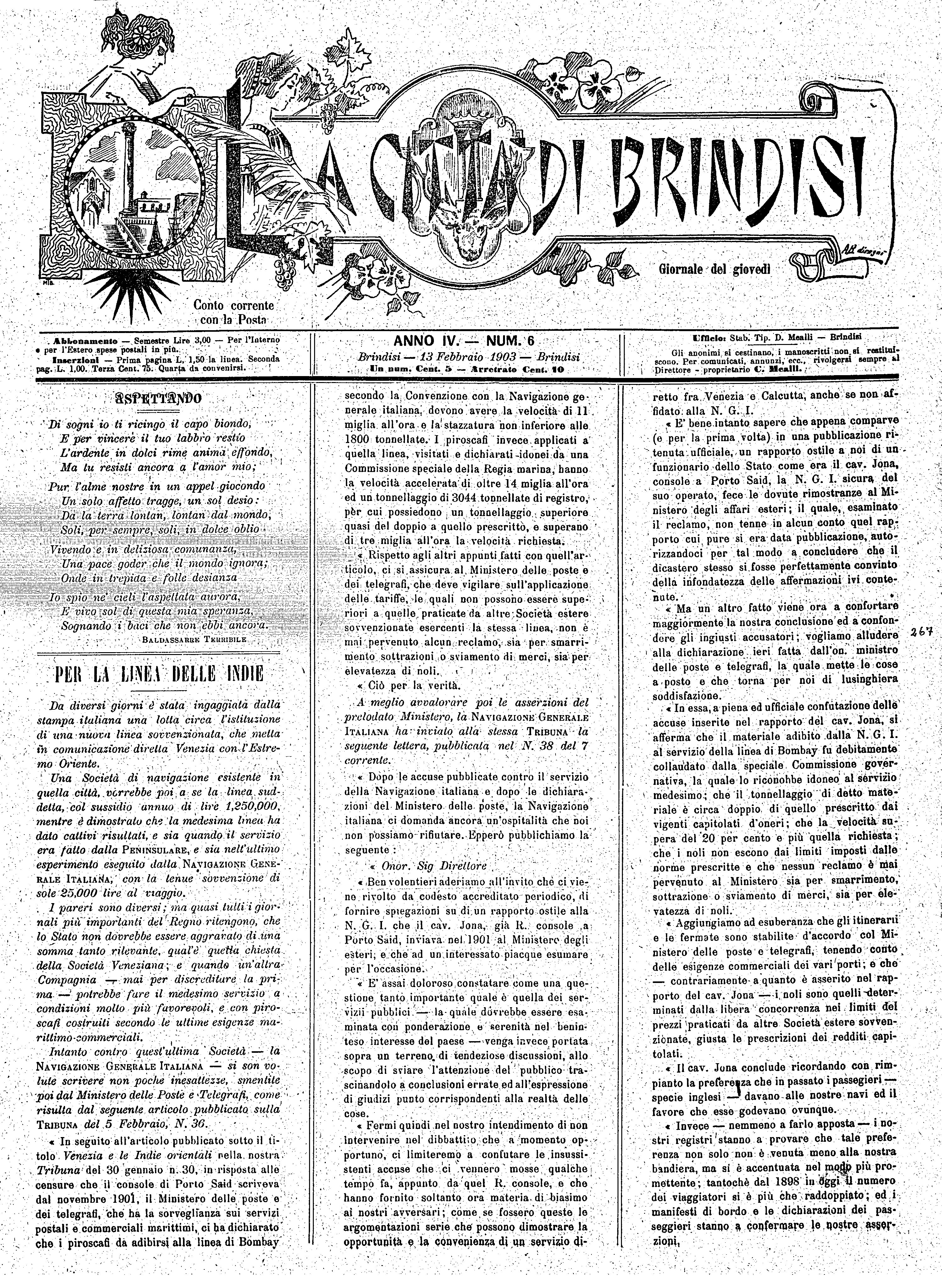 A. 4, n. 06 (13 Febb. 1903)