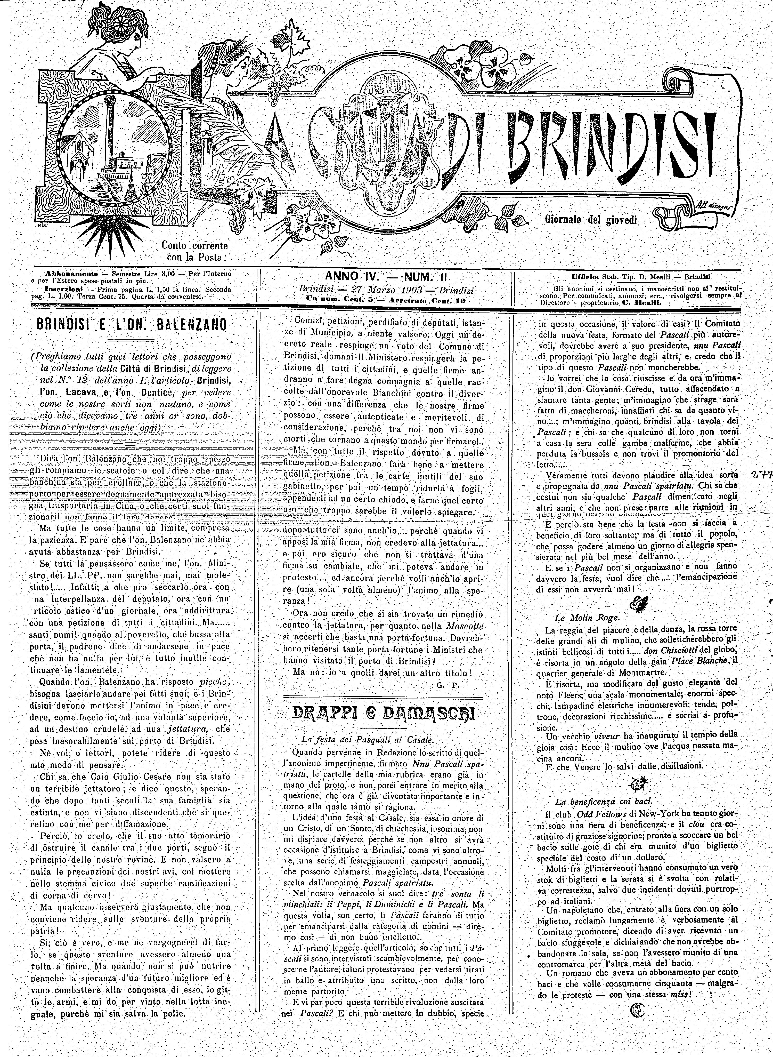 A. 4, n. 11 (27 Mar. 1903)