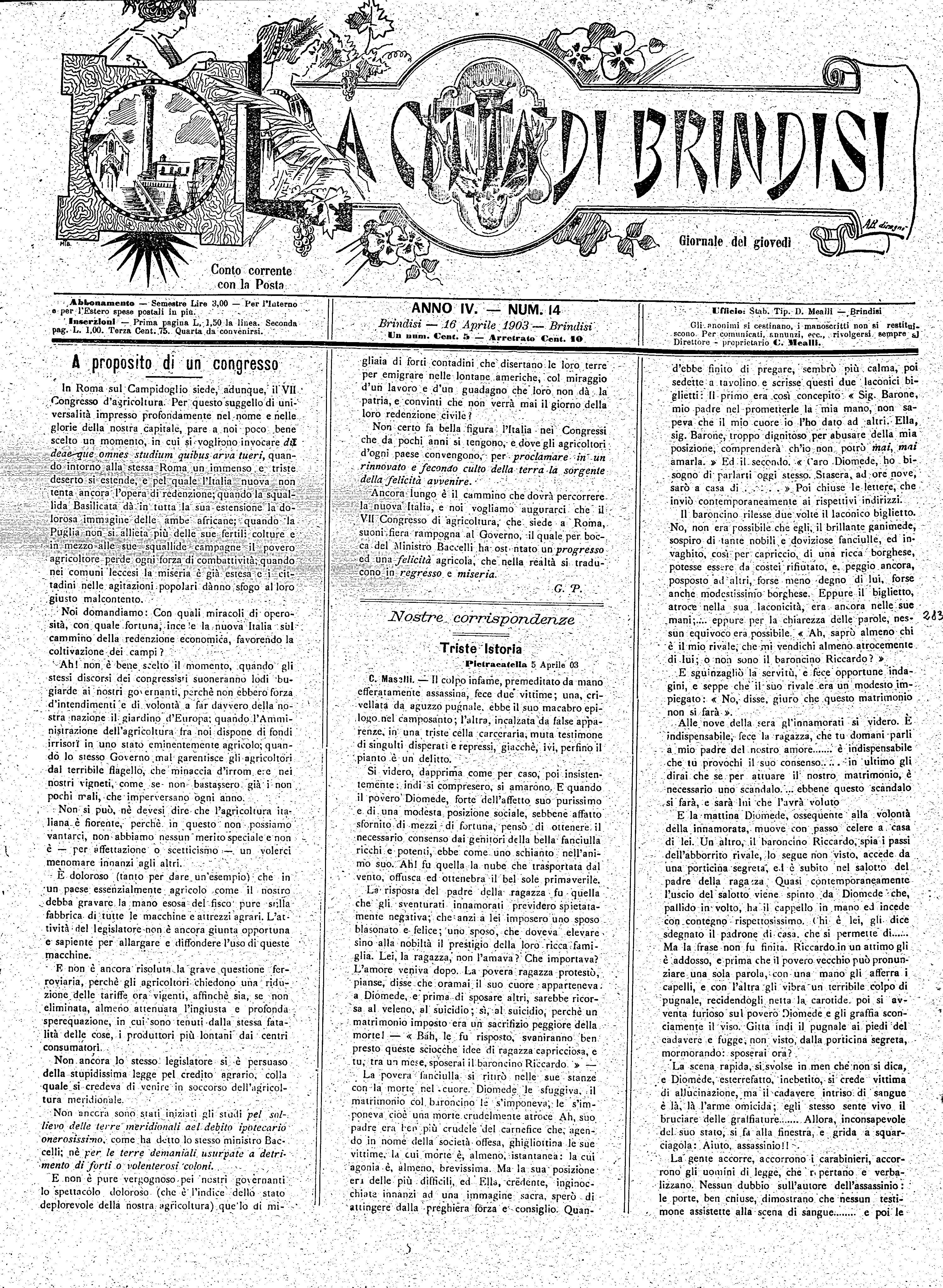A. 4, n. 14 (16 Apr. 1903)