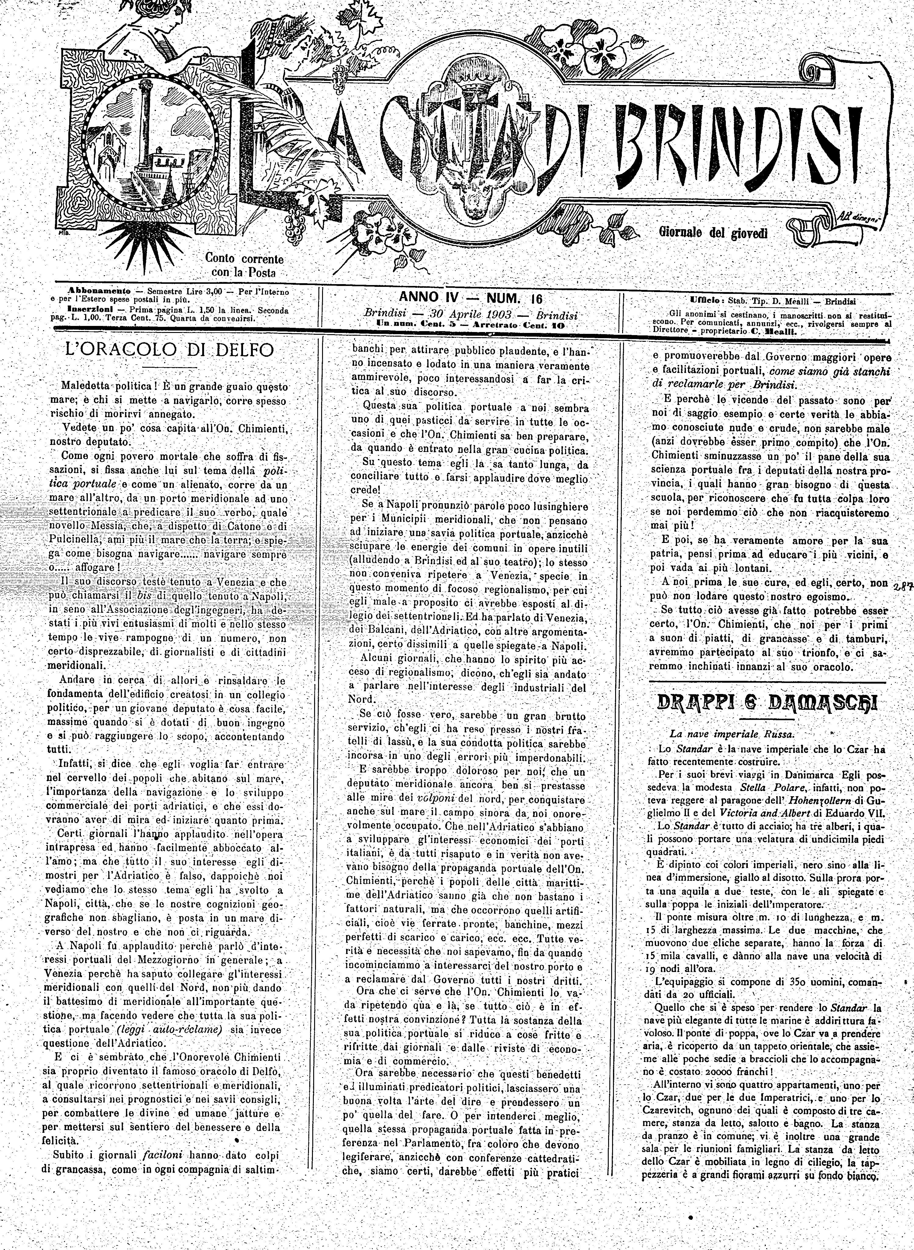A. 4, n. 16 (30 Apr. 1903)
