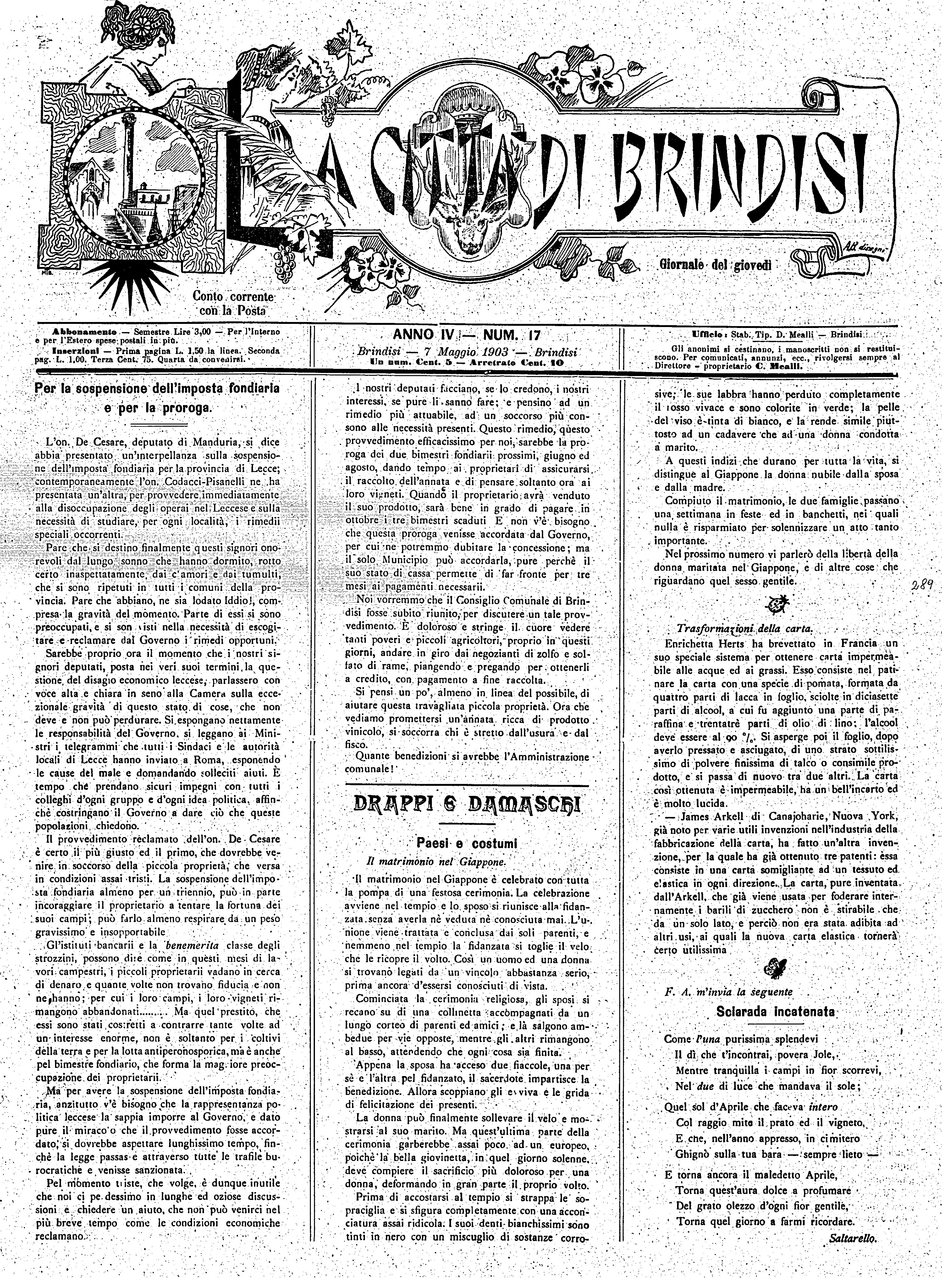 A. 4, n. 17 (07 Magg. 1903)