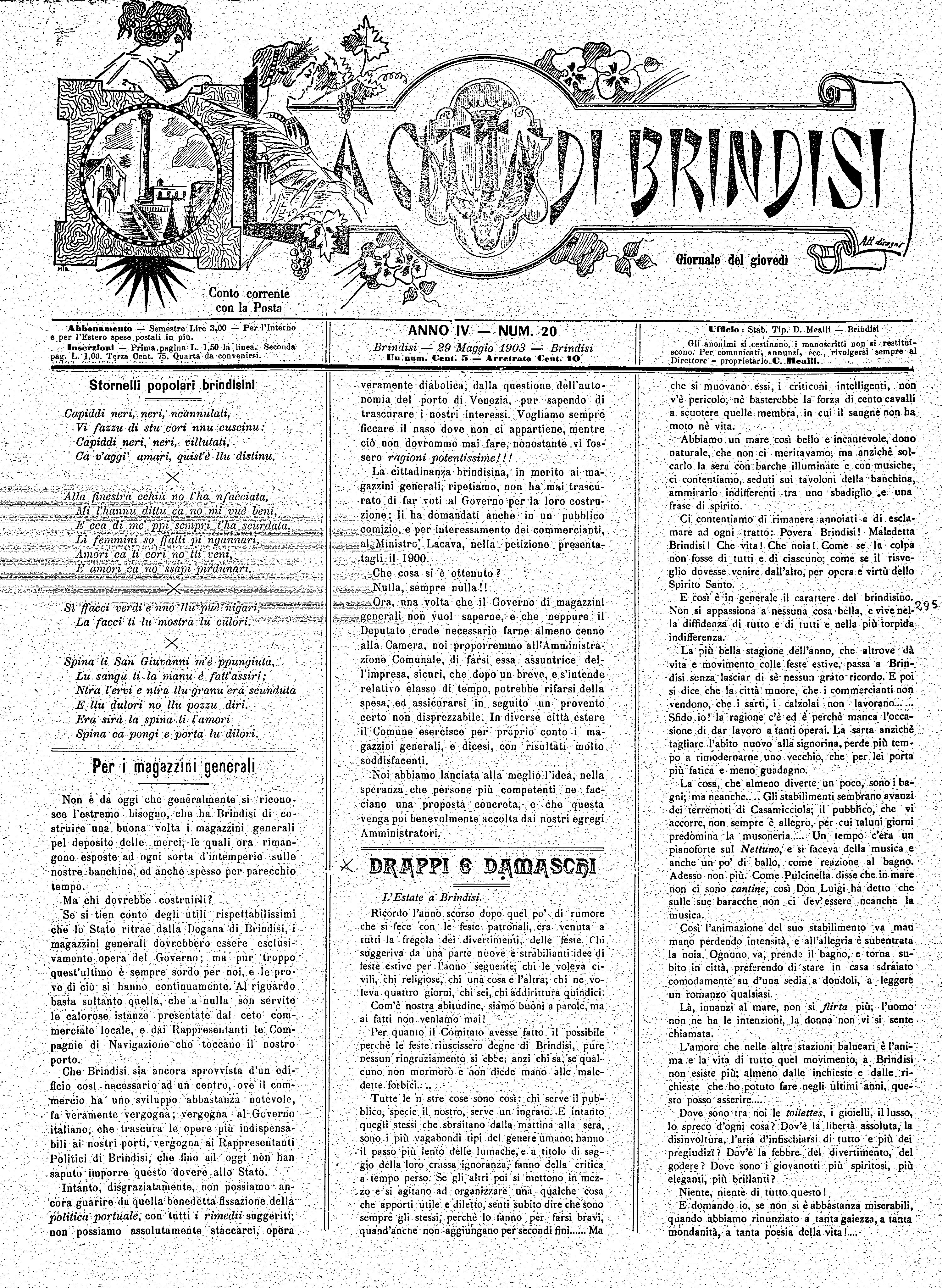 A. 4, n. 20 (29 Magg. 1903)