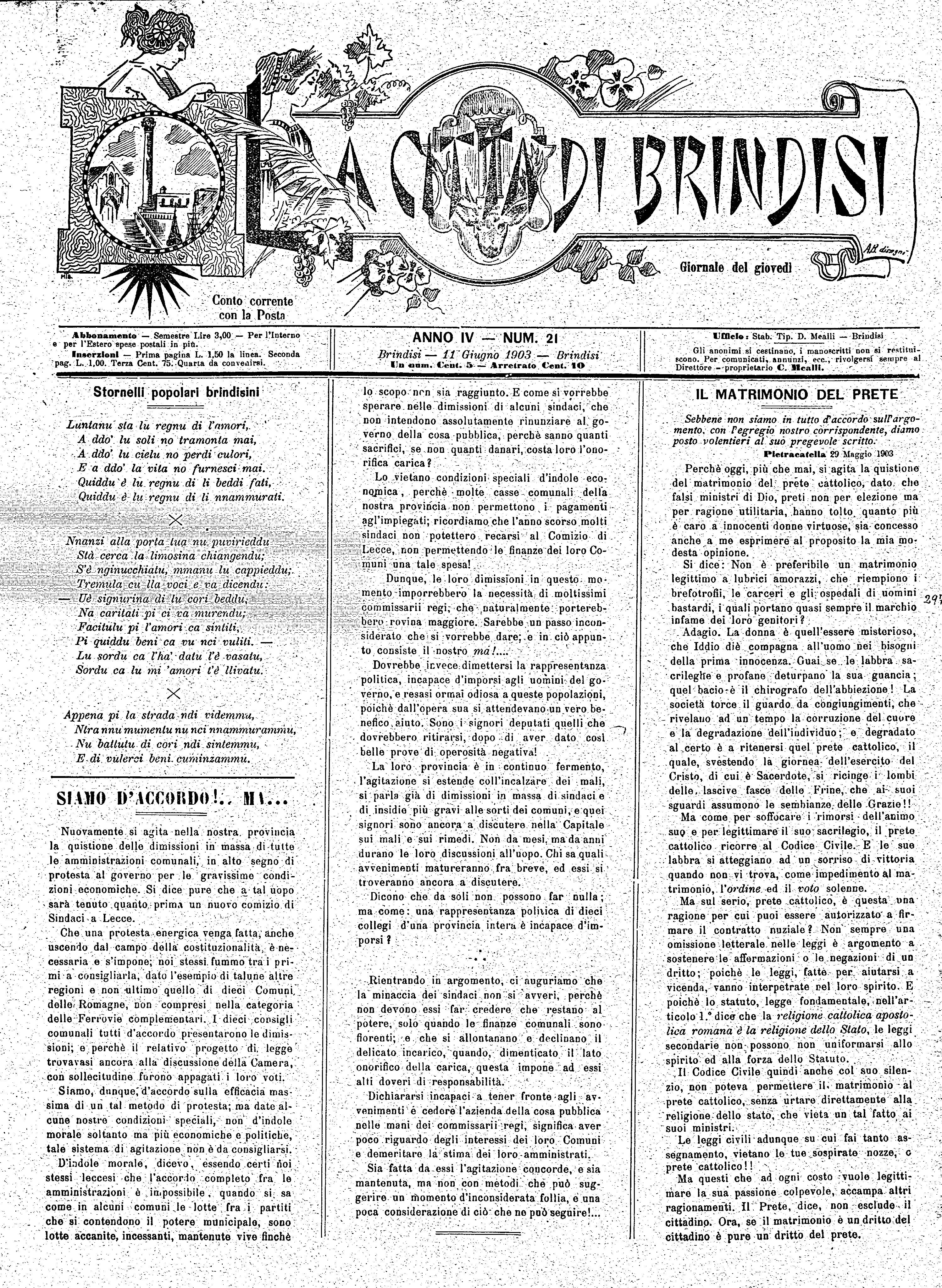 A. 4, n. 21 (11 Giu. 1903)