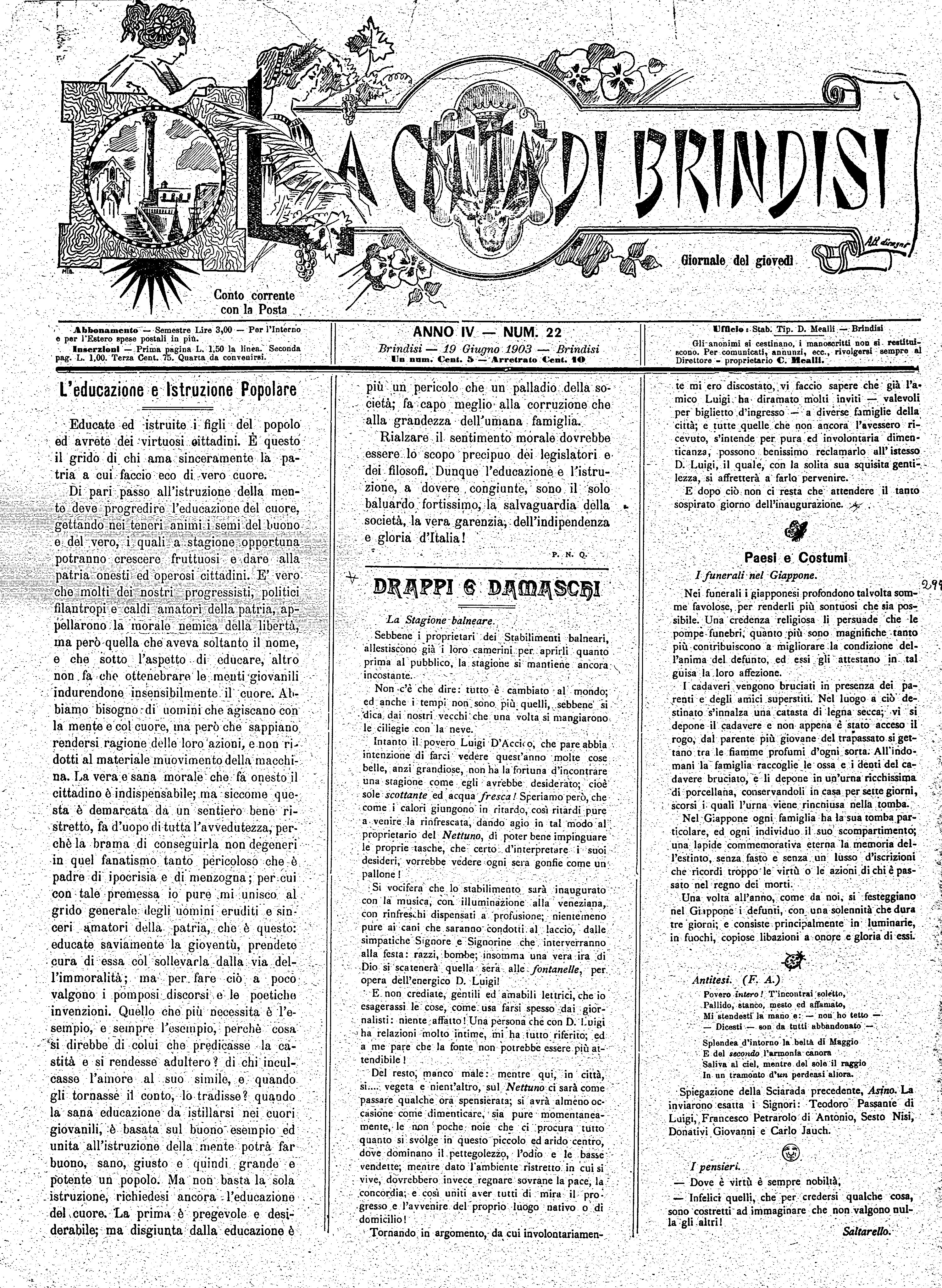 A. 4, n. 22 (19 Giu. 1903)