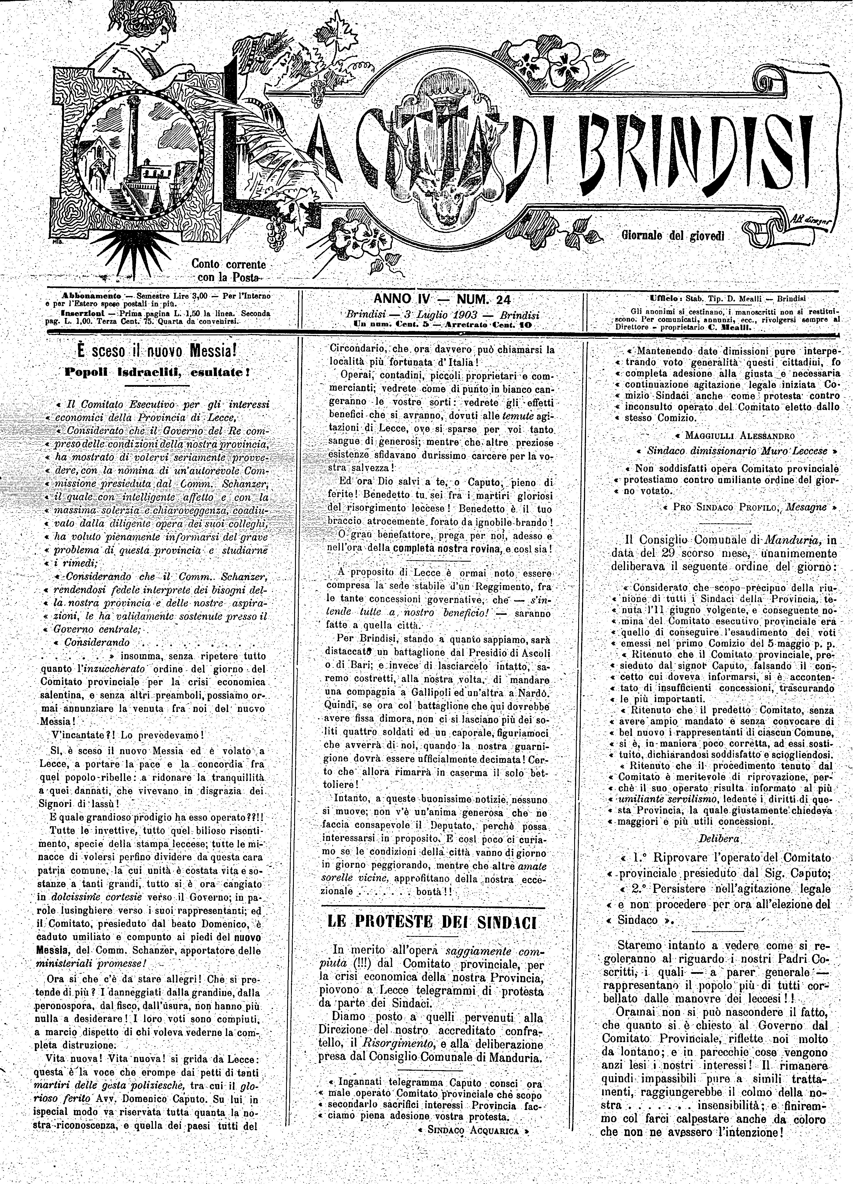 A. 4, n. 24 (03 Lug. 1903)