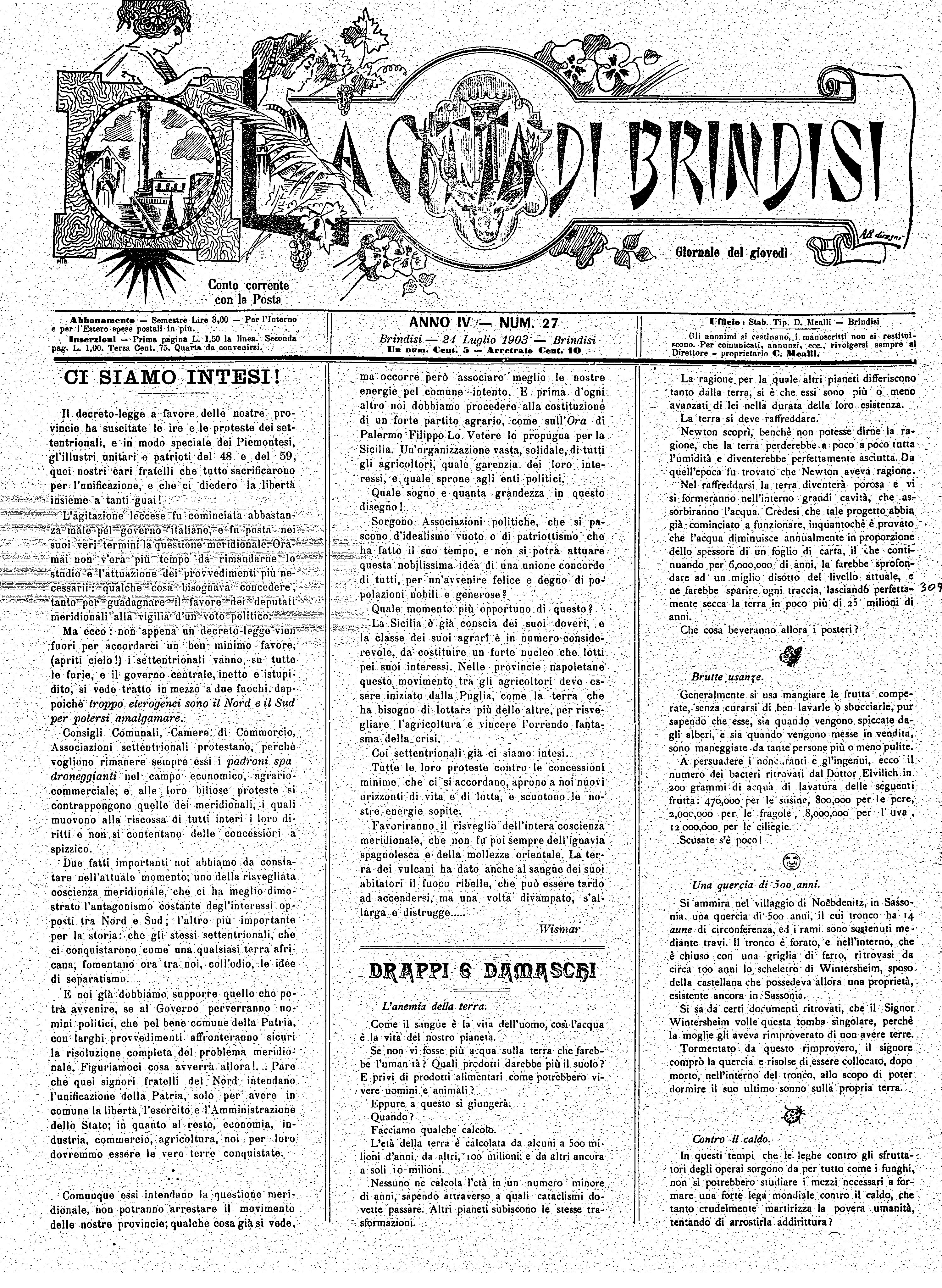 A. 4, n. 27 (24 Lug. 1903)