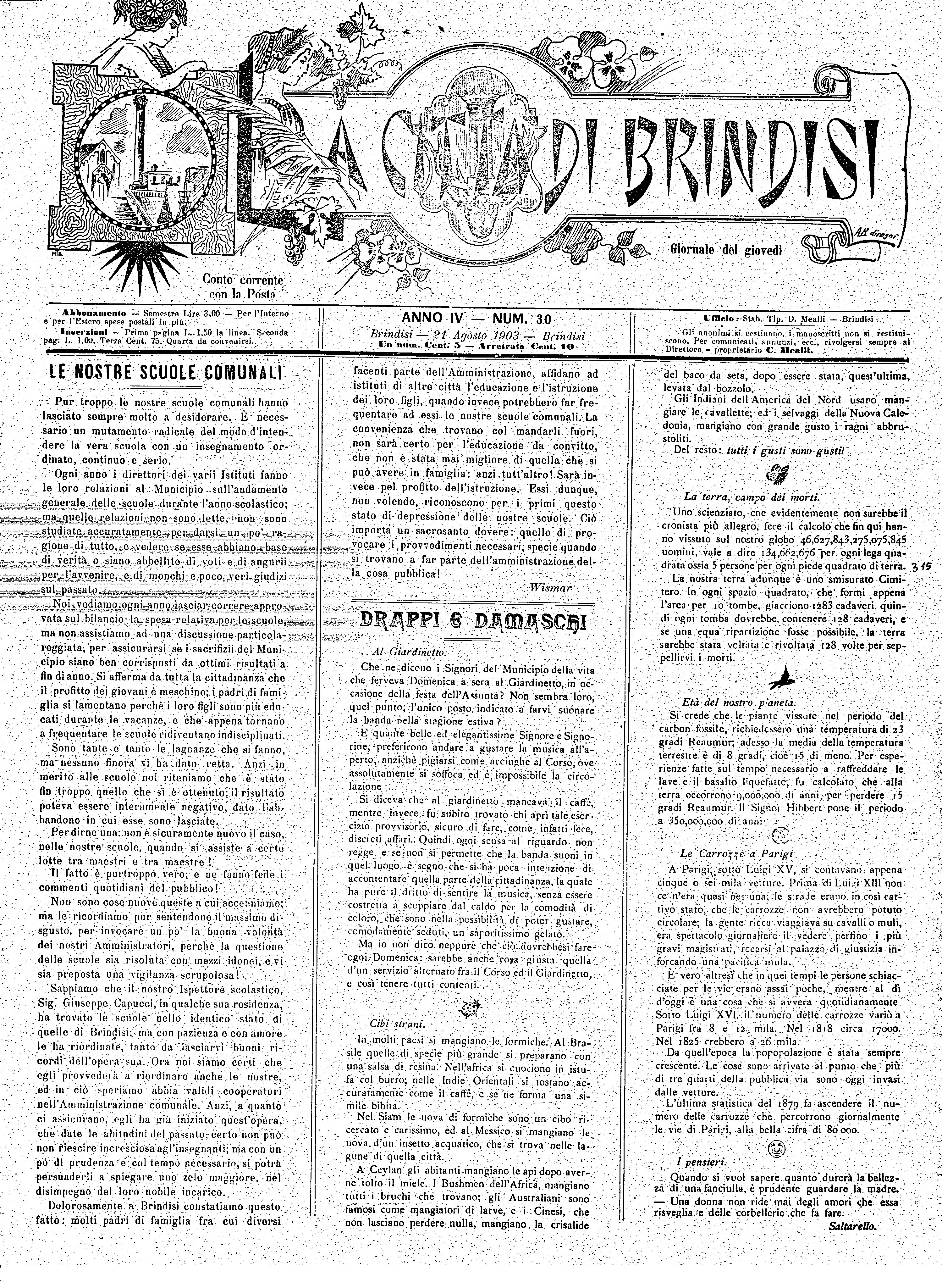 A. 4, n. 30 (21 Ago. 1903)