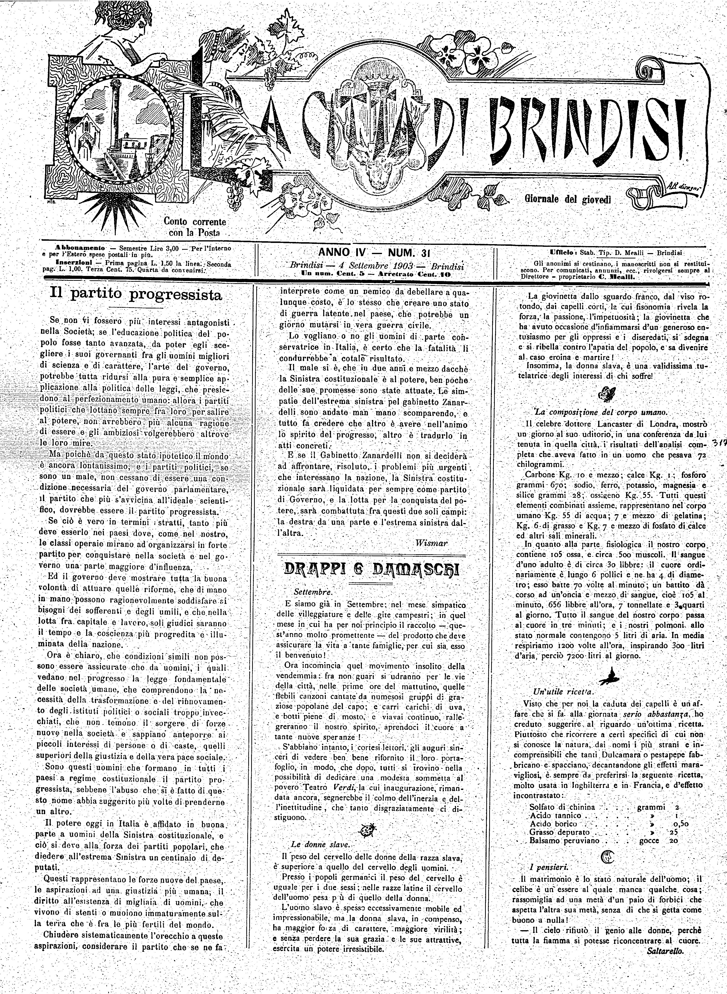 A. 4, n. 31 (04 Sett. 1903)