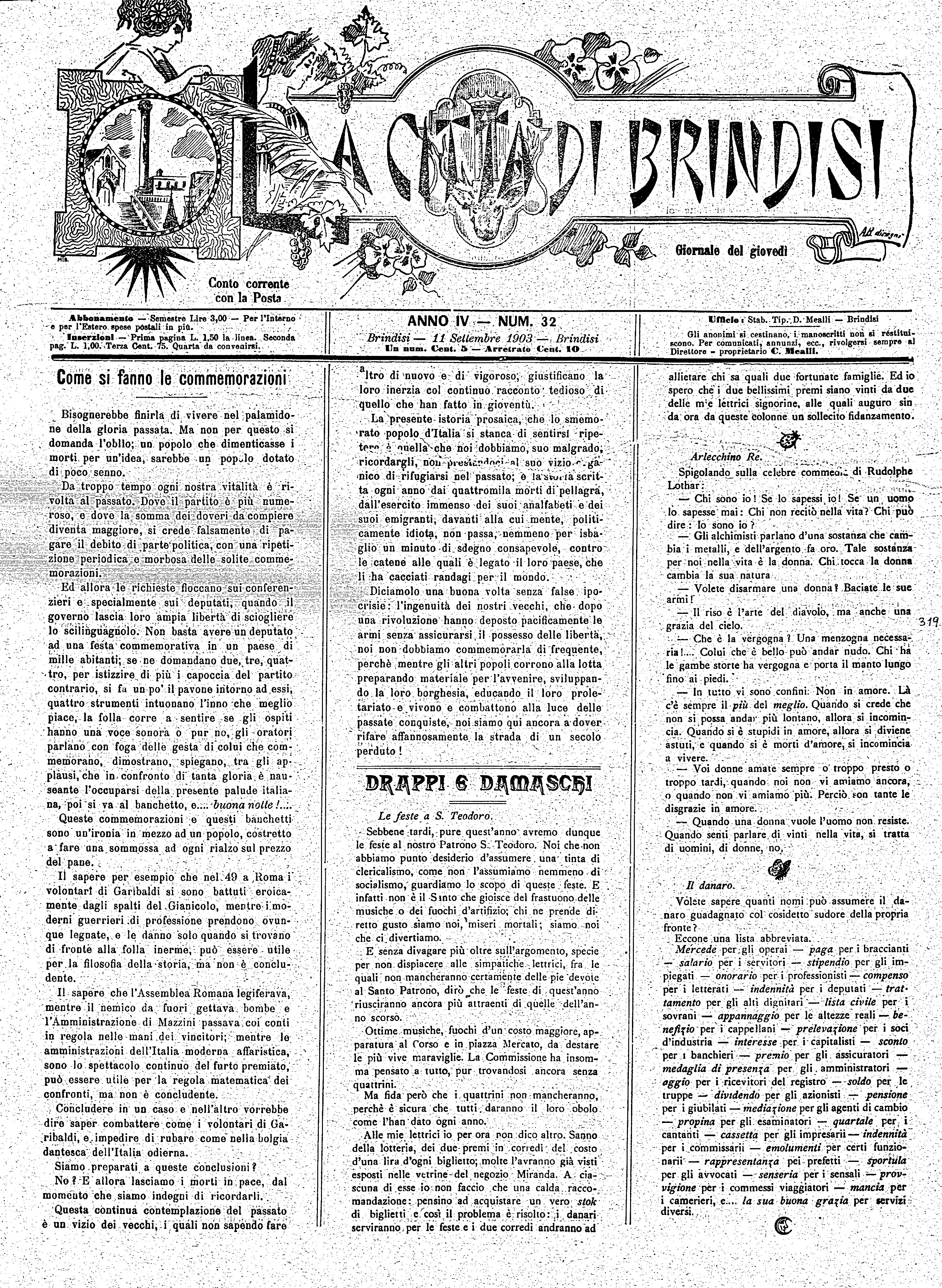A. 4, n. 32 (11 Sett. 1903)