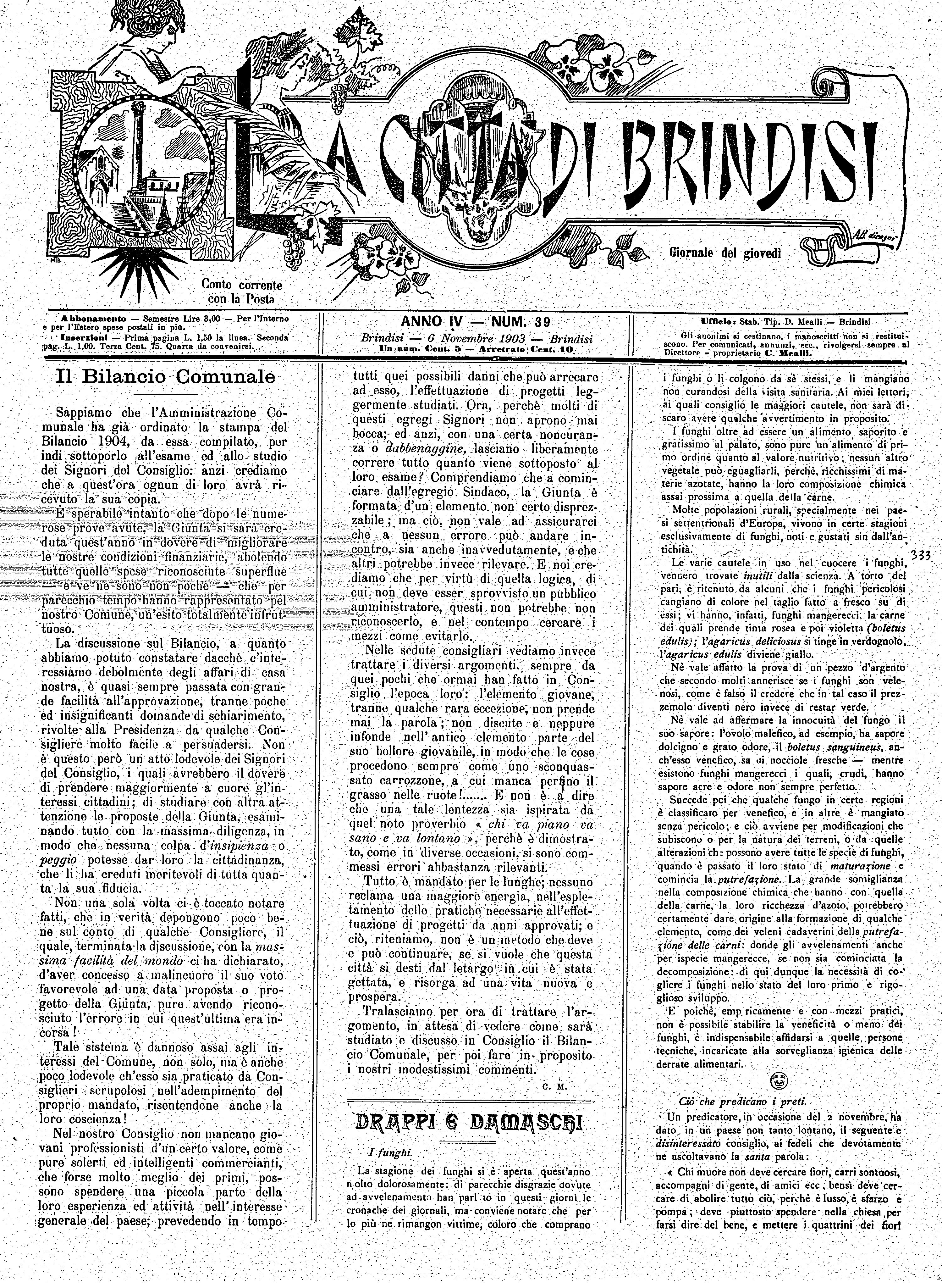 A. 4, n. 39 (06 Nov. 1903)