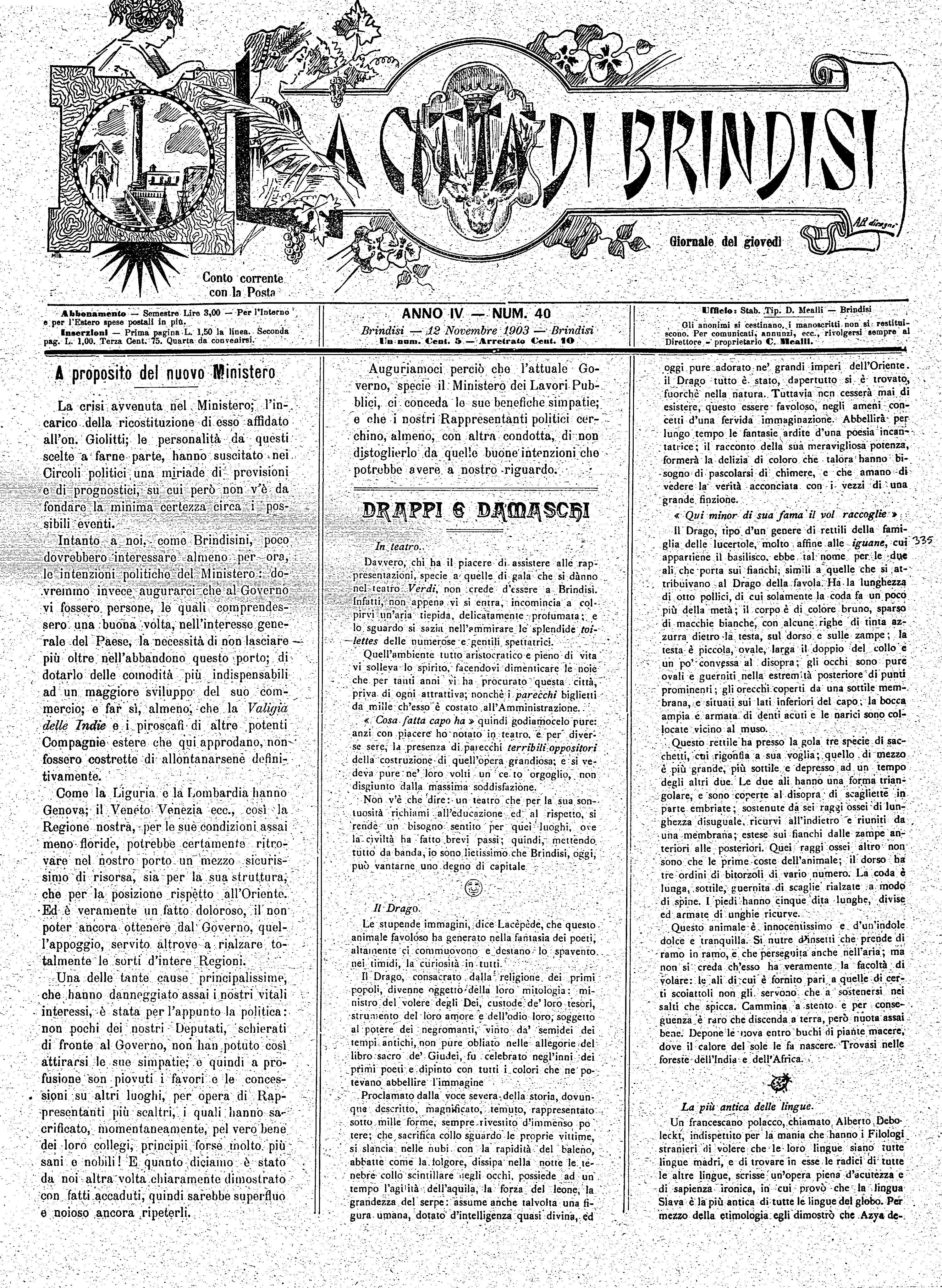 A. 4, n. 40 (12 Nov. 1903)