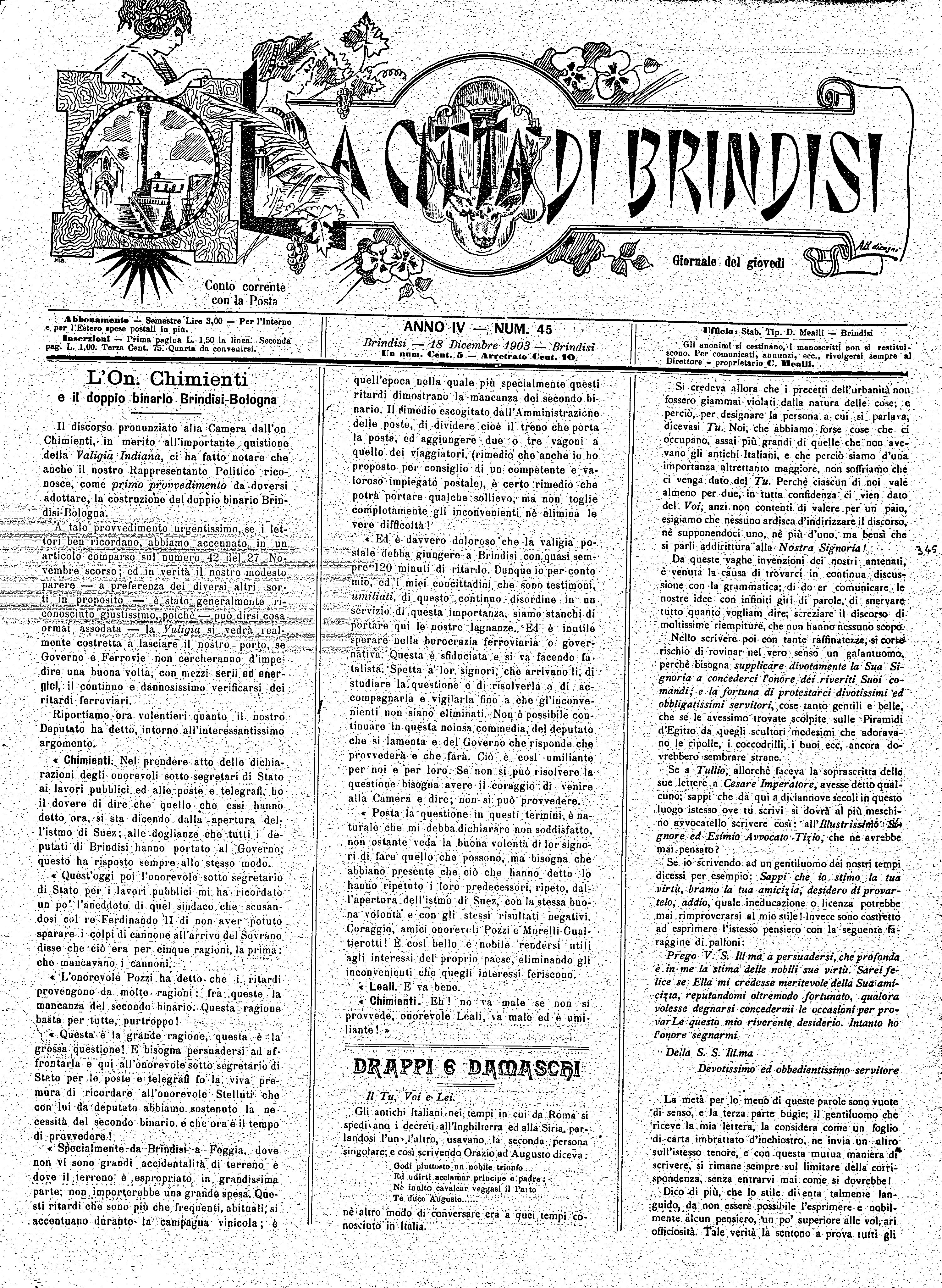 A. 4, n. 45 (18 Dic. 1903)