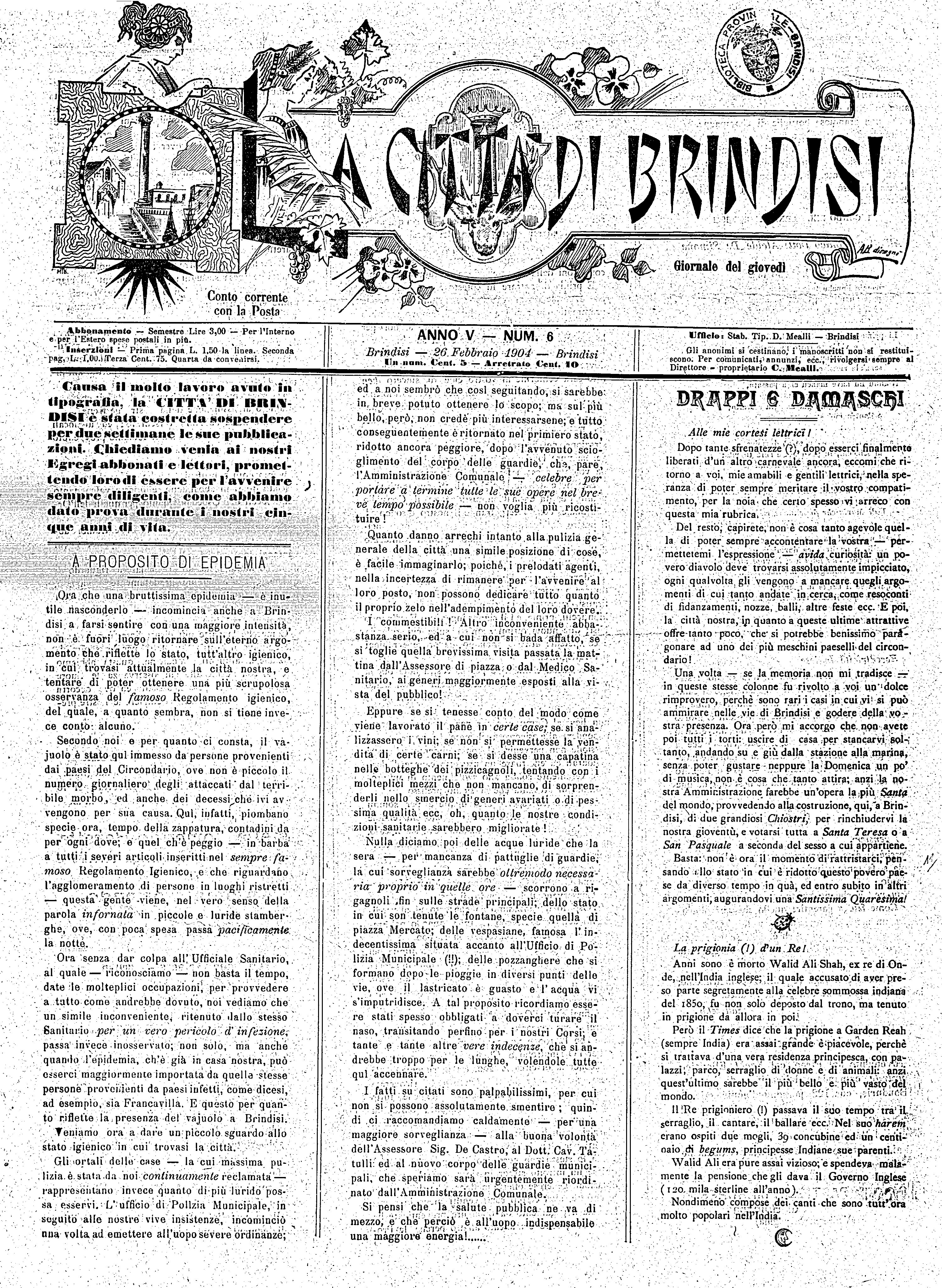 A. 5, n. 06 (26 Febb. 1904)