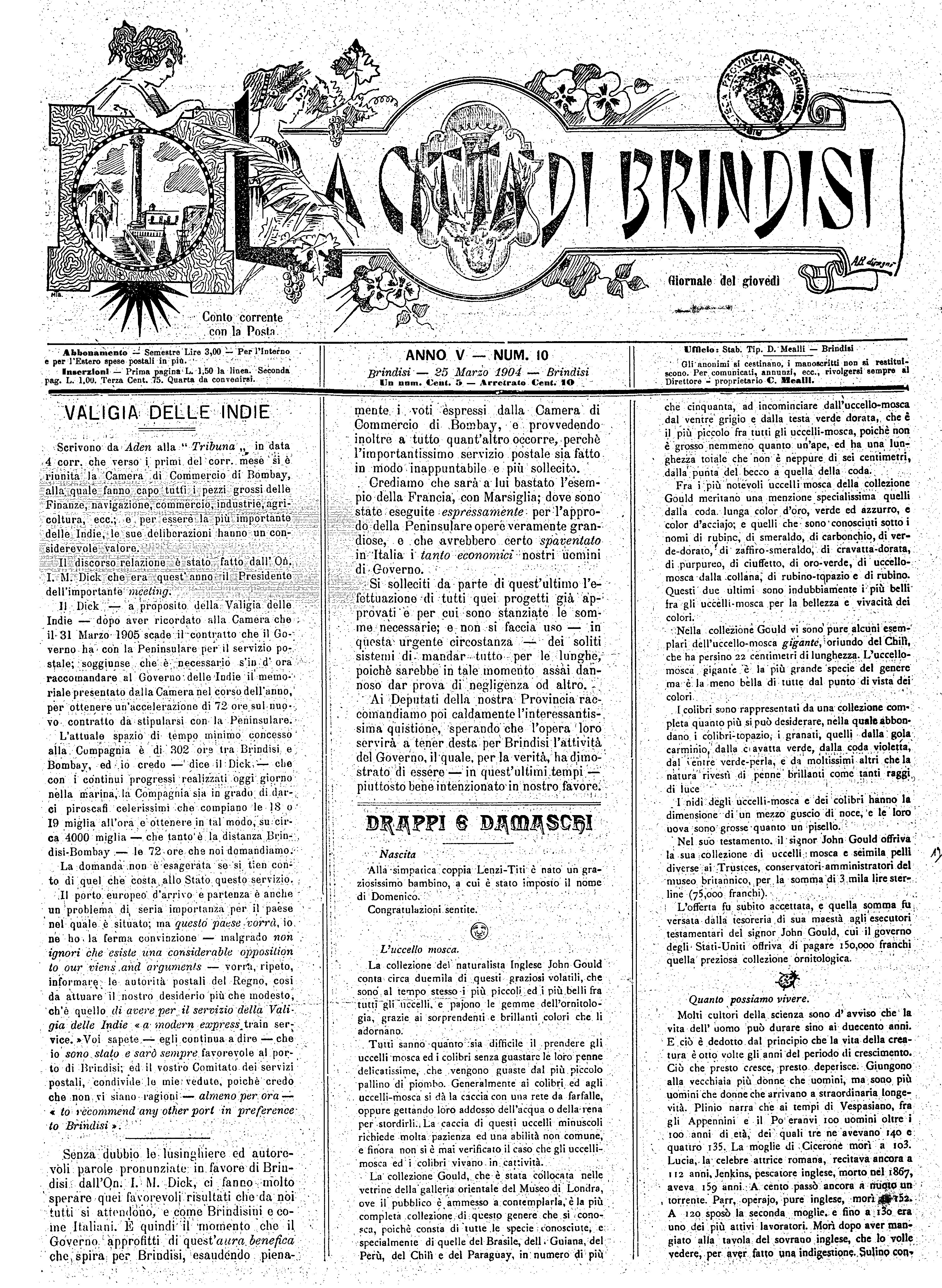 A. 5, n. 10 (25 Mar. 1904)