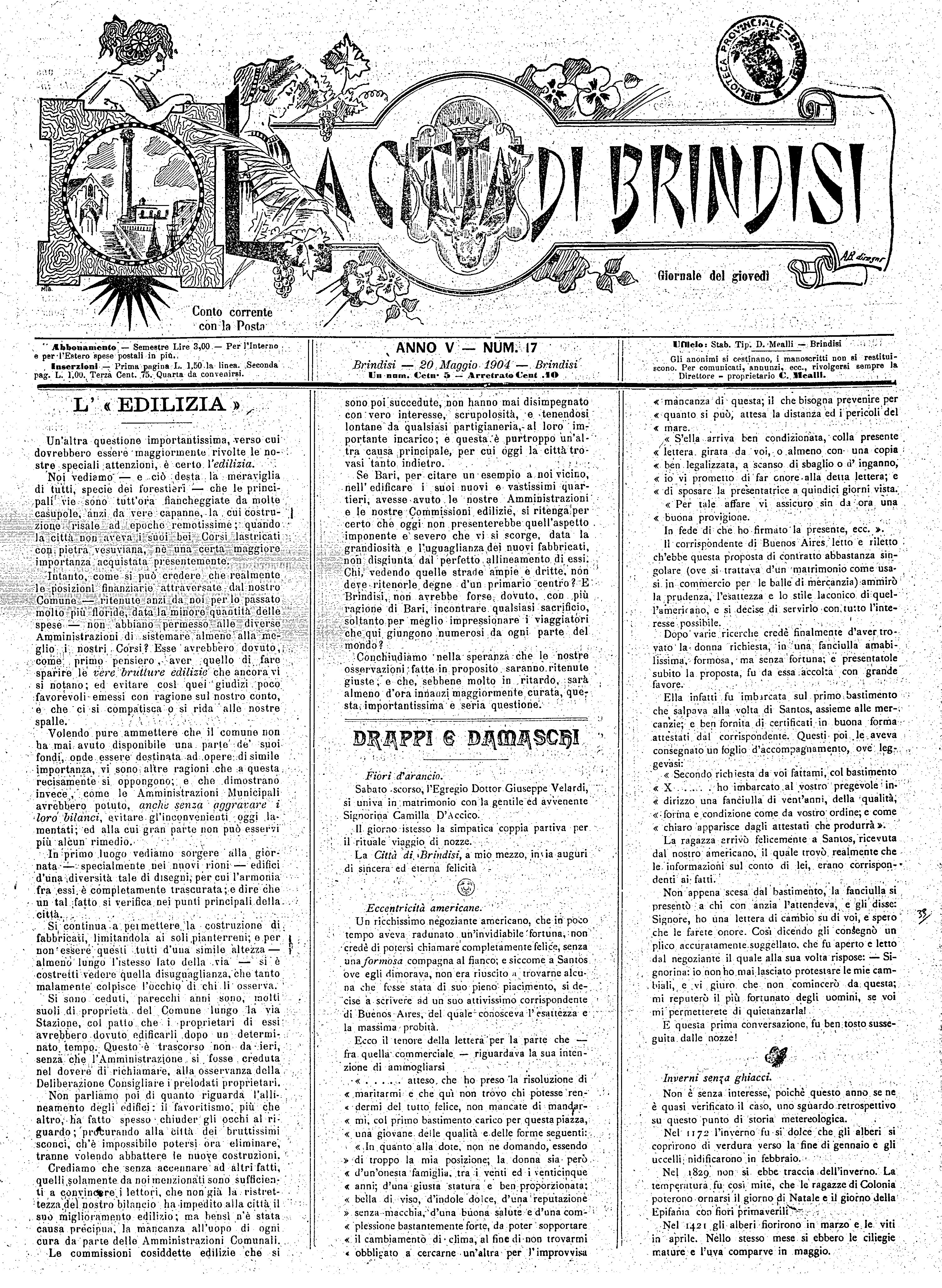 A. 5, n. 17 (20 Magg. 1904)